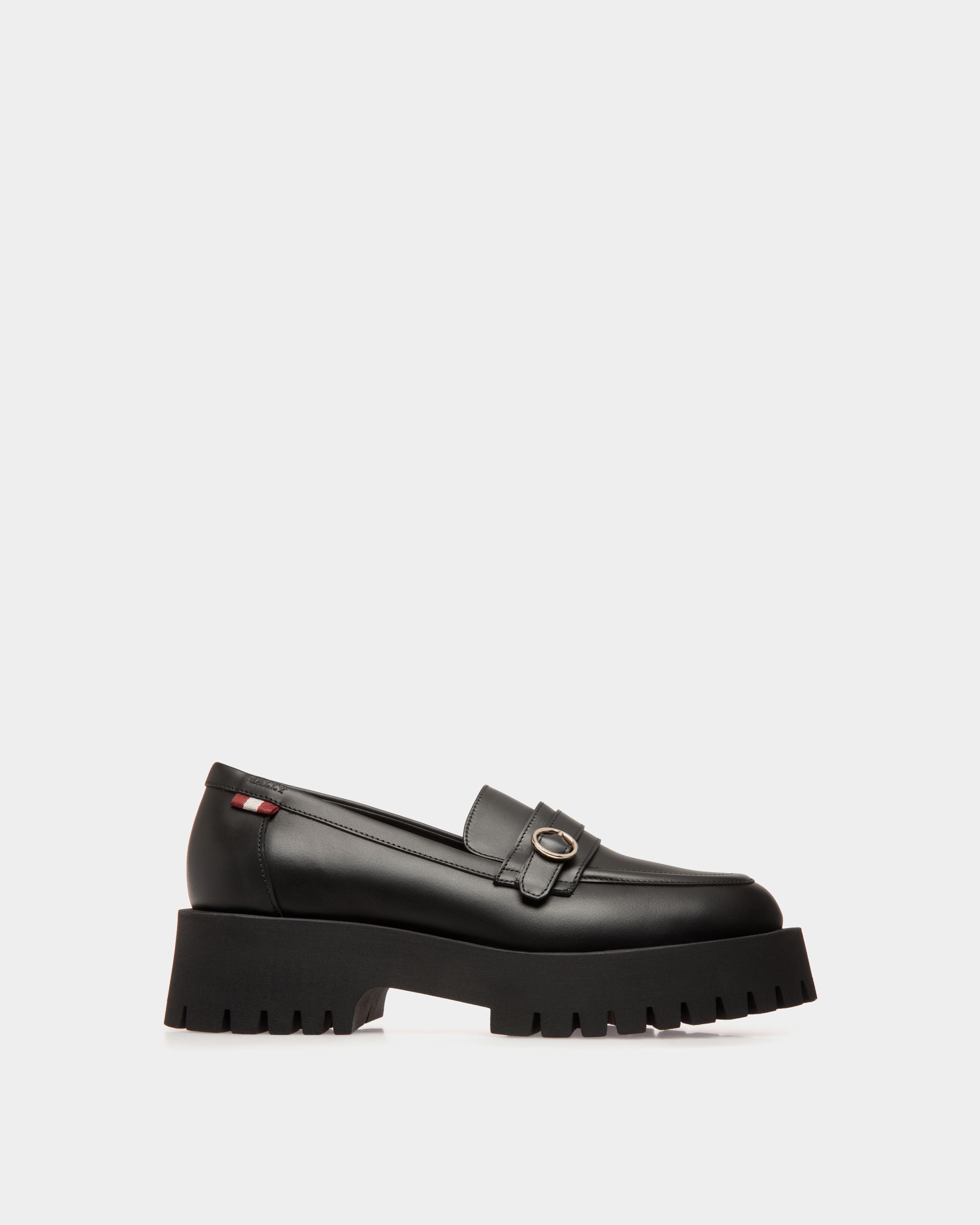 Moccassin In Black Leather - Damen - Bally - 01