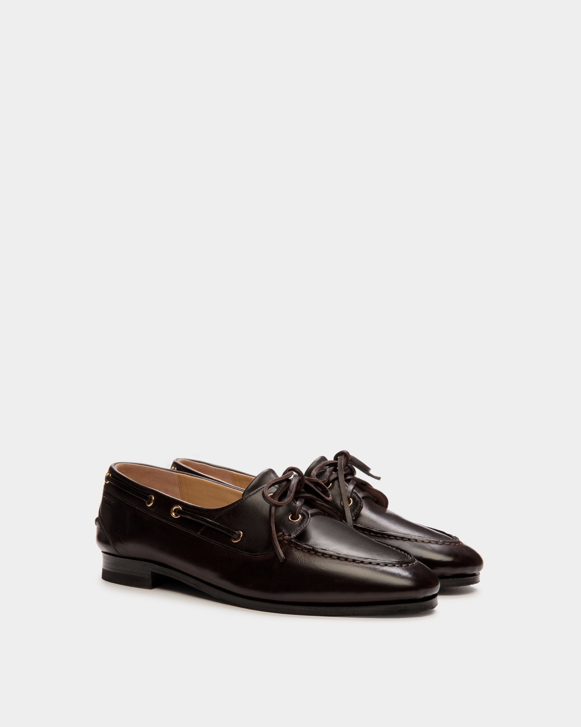Plume Mokassin Aus Dunkelbraunem Leder - Damen - Bally - 03