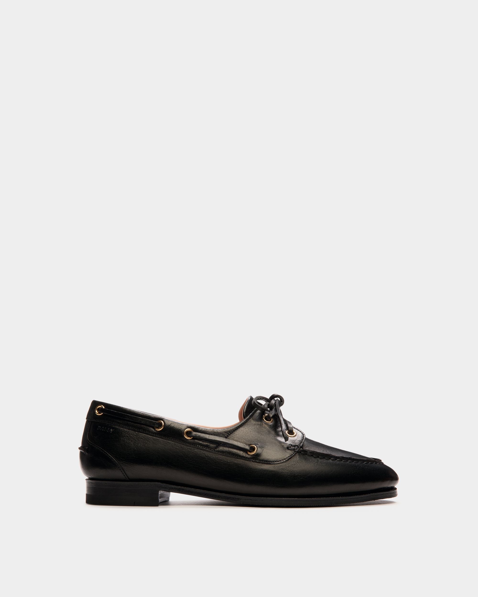 Plume Mokassin aus schwarzem Leder - Damen - Bally - 01