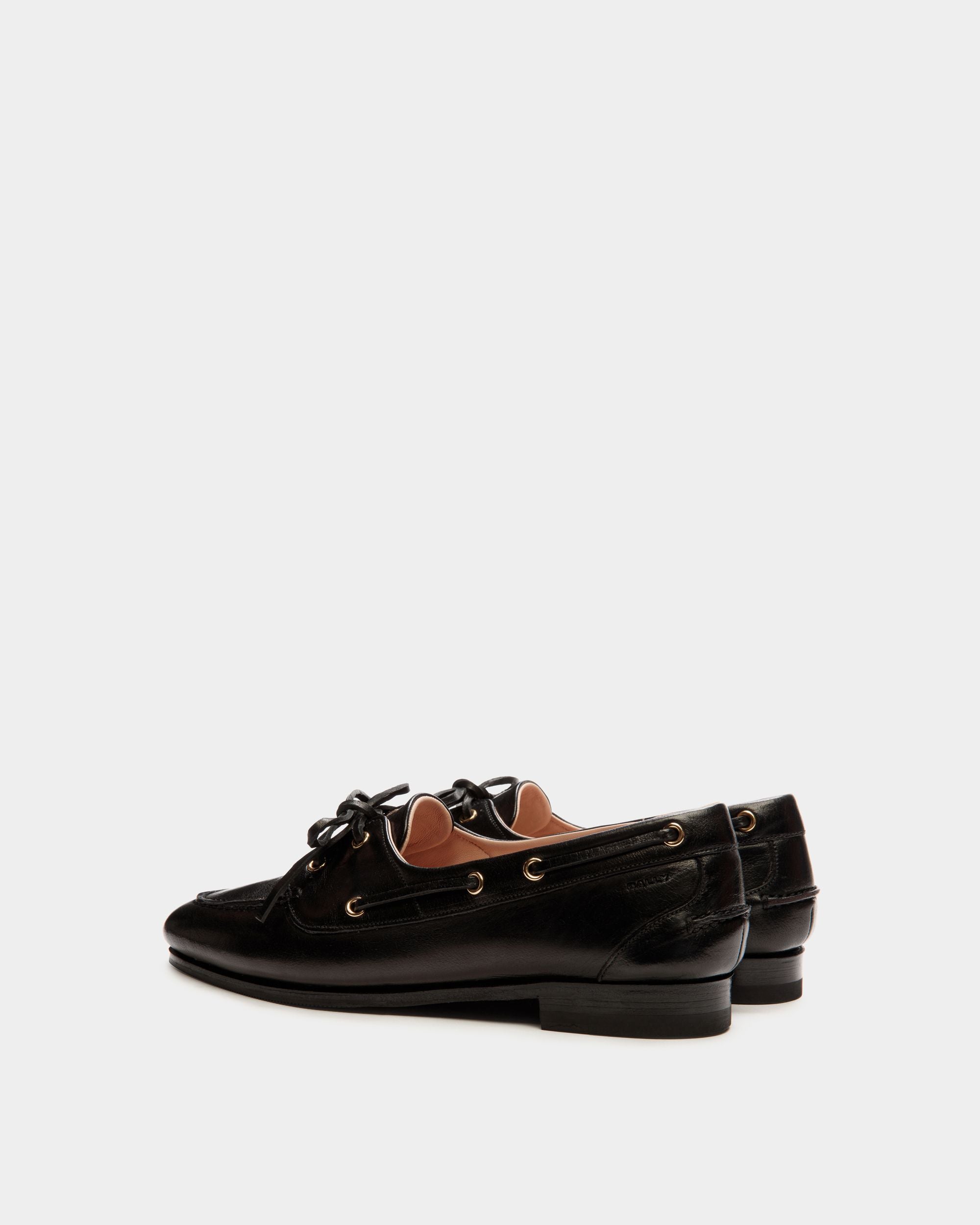 Plume Mokassin aus schwarzem Leder - Damen - Bally - 04