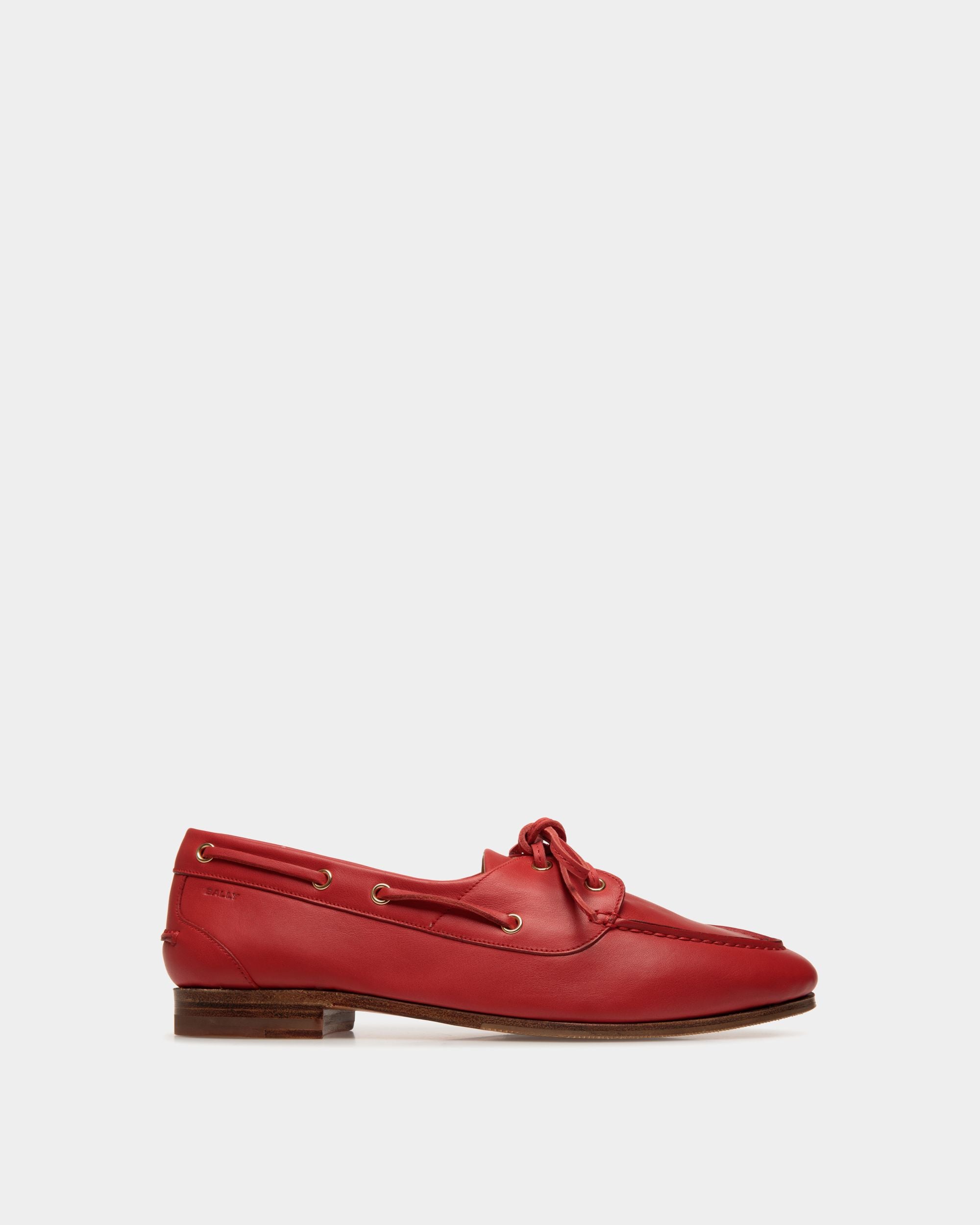 Plume Mokassin Aus Rotem Leder - Damen - Bally - 01