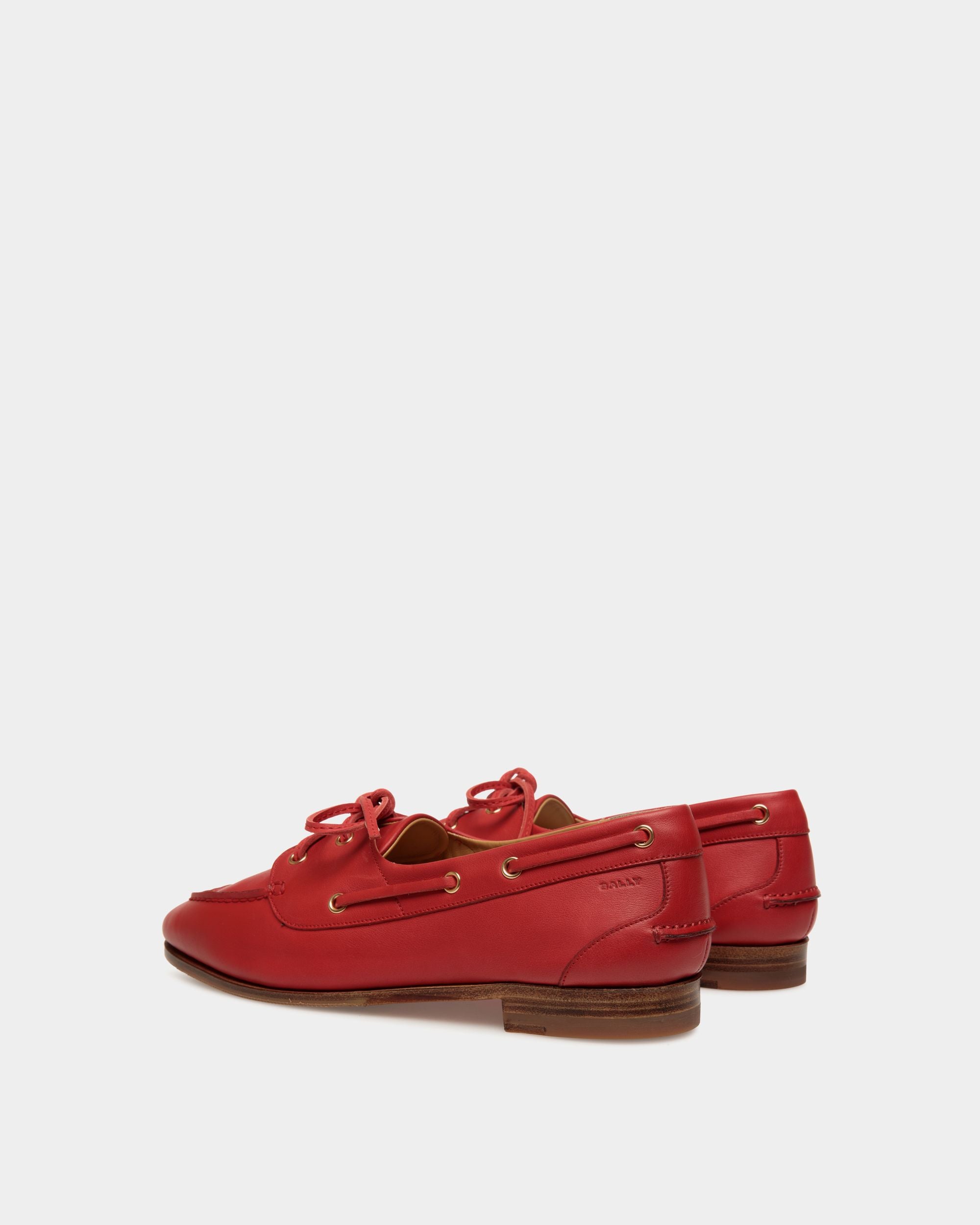 Plume Mokassin Aus Rotem Leder - Damen - Bally - 03