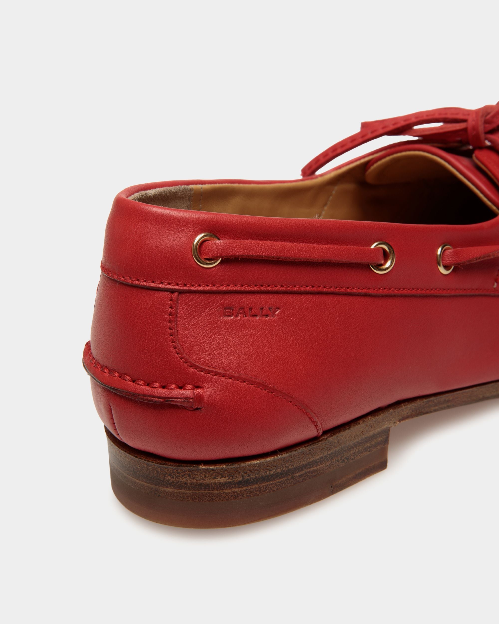 Plume Mokassin Aus Rotem Leder - Damen - Bally - 05