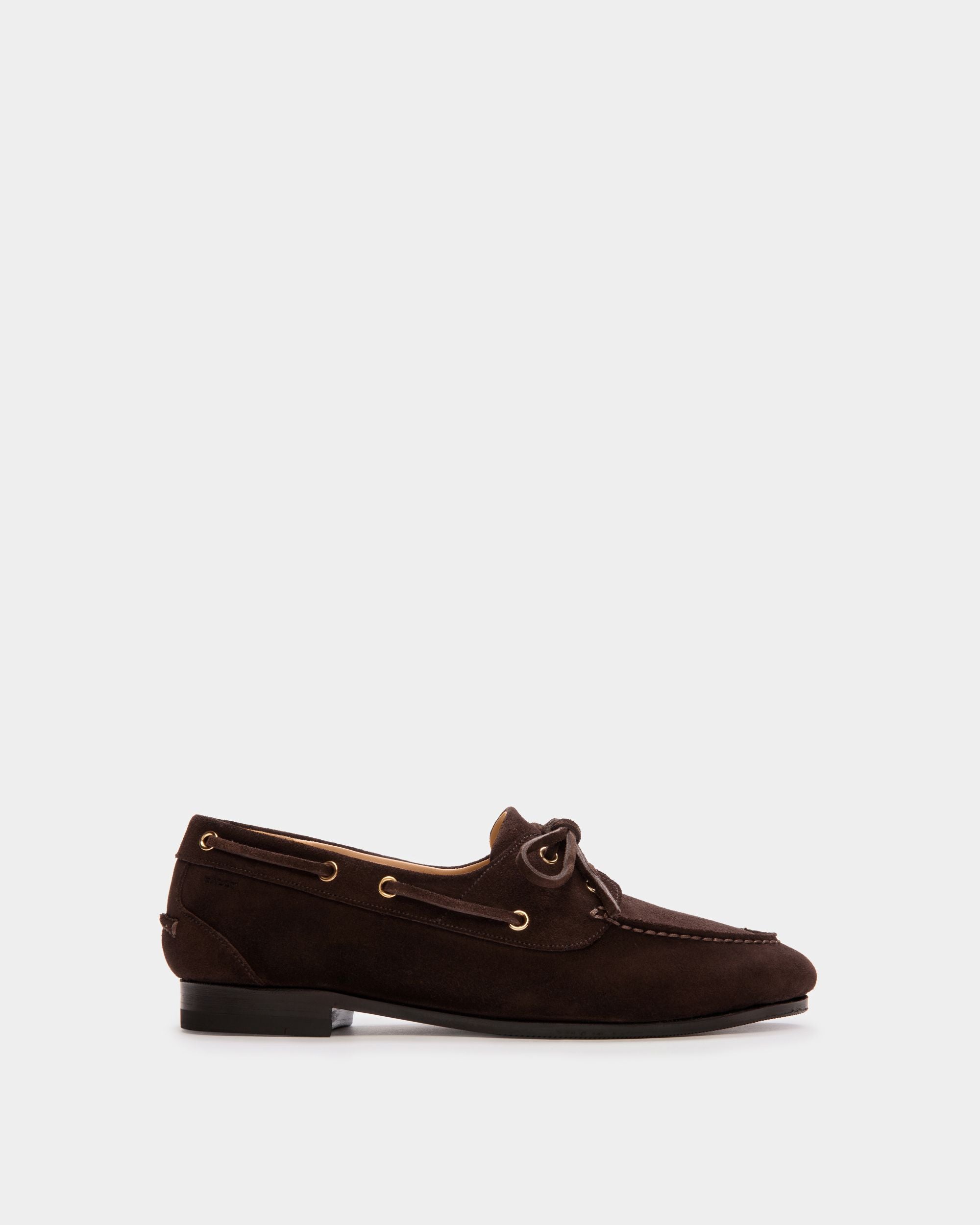 Plume Mokassin Aus Dunkelbraunem Veloursleder - Damen - Bally - 01