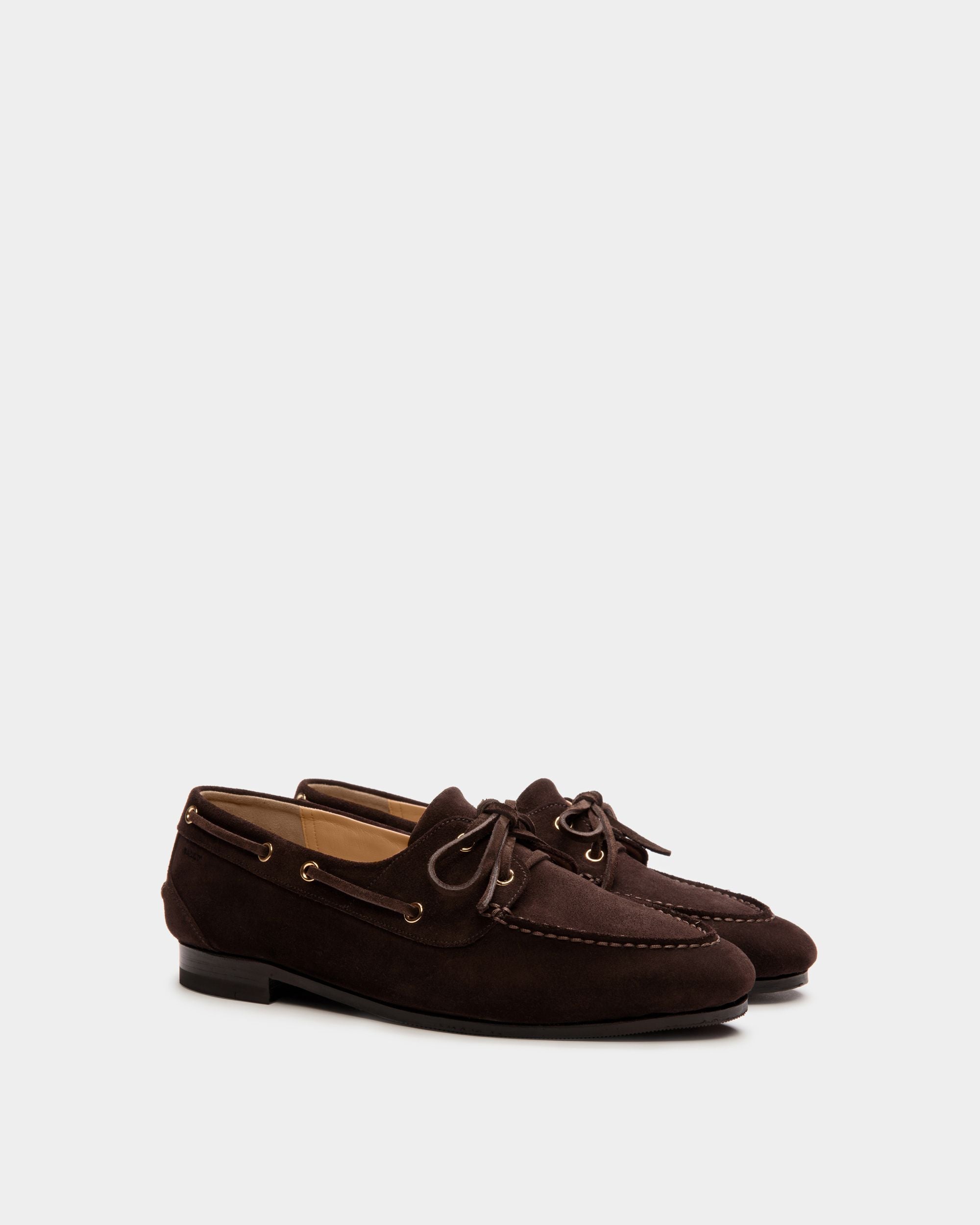 Plume Mokassin Aus Dunkelbraunem Veloursleder - Damen - Bally - 03