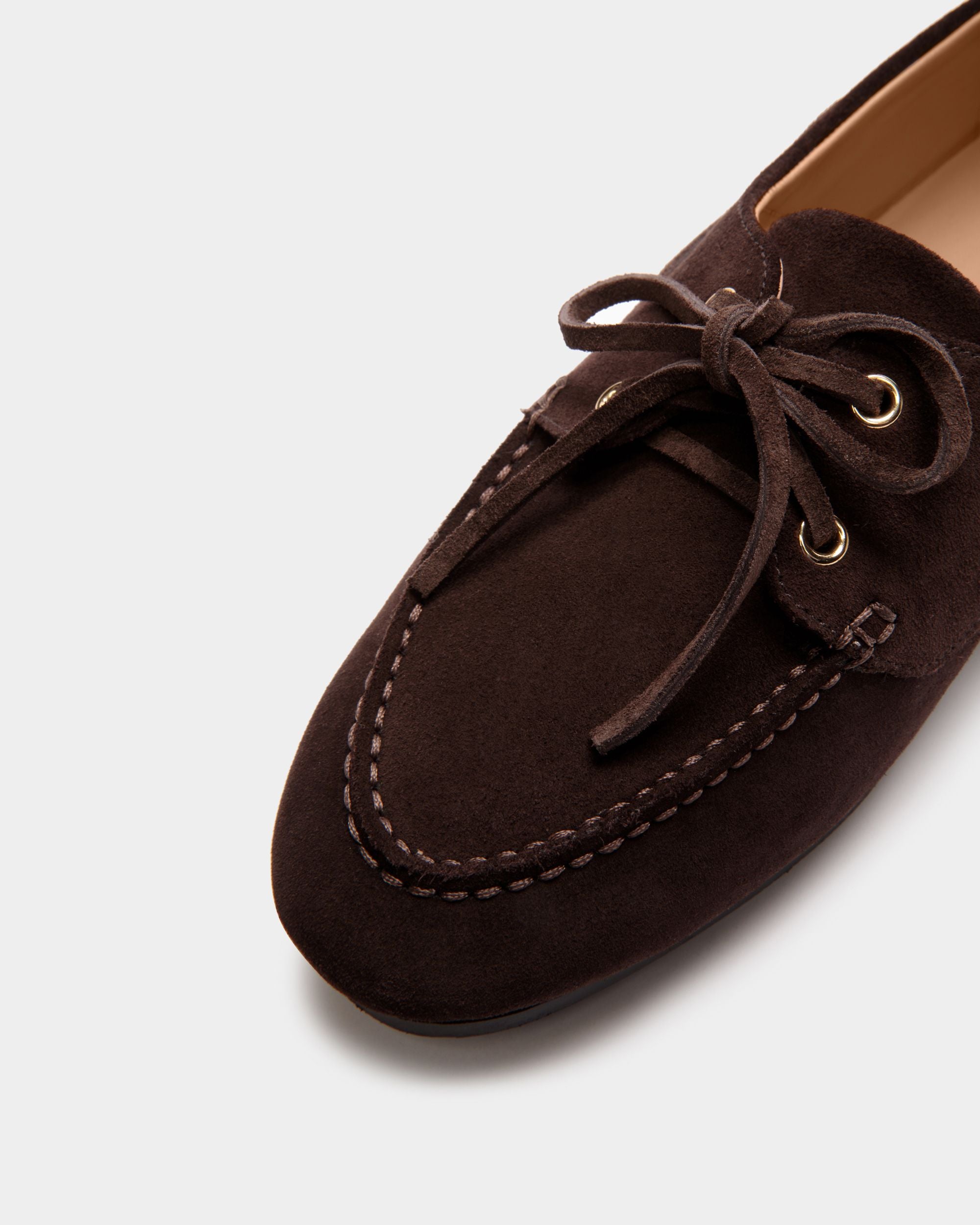 Plume Mokassin Aus Dunkelbraunem Veloursleder - Damen - Bally - 05