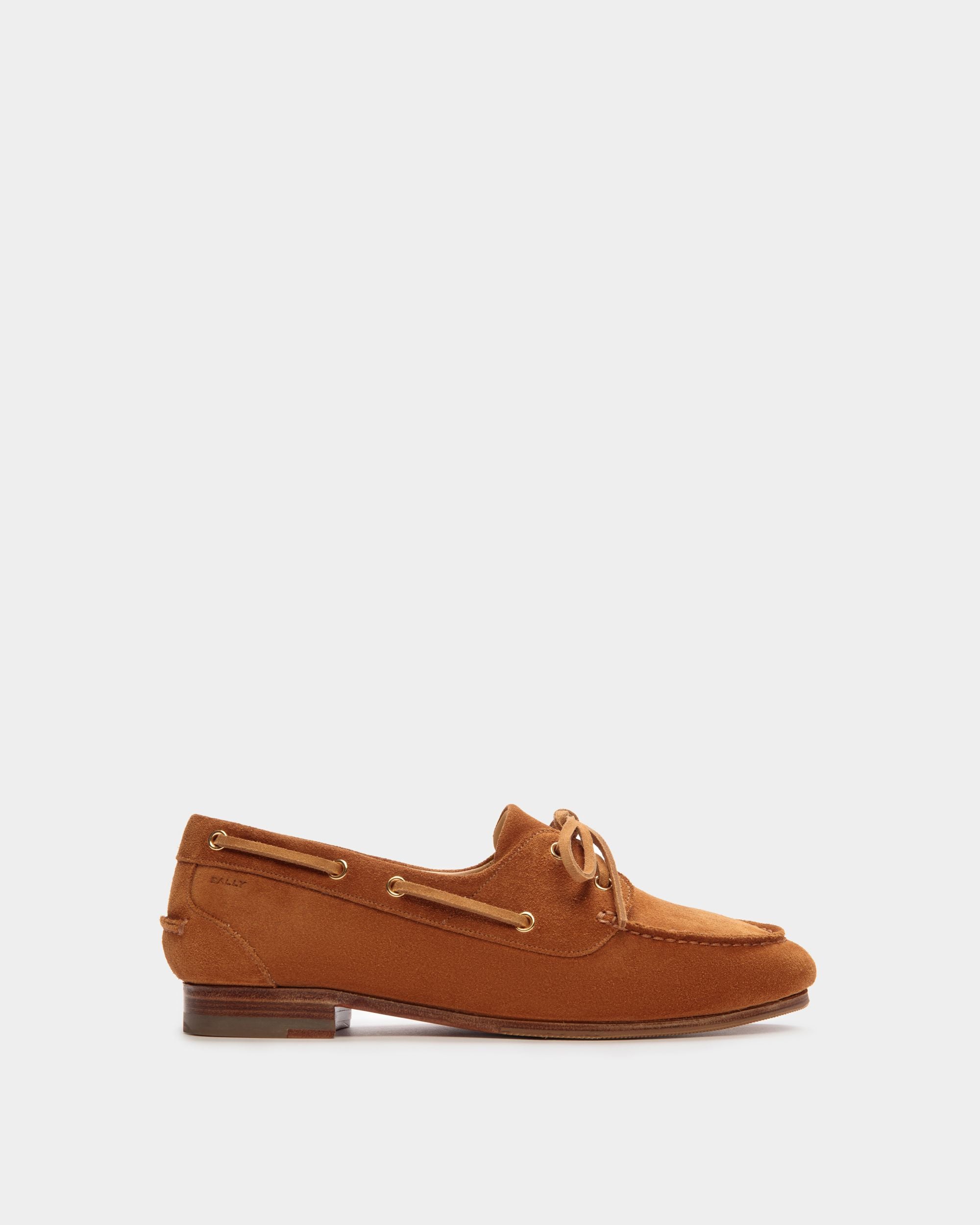 Plume Mokassin Aus Braunem Veloursleder - Damen - Bally - 01