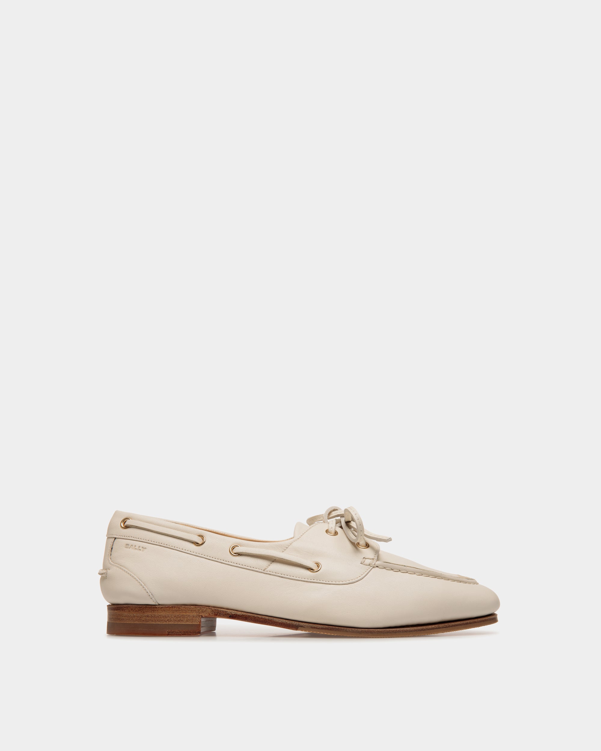 Plume Mokassin Aus Weißem Leder - Damen - Bally - 01