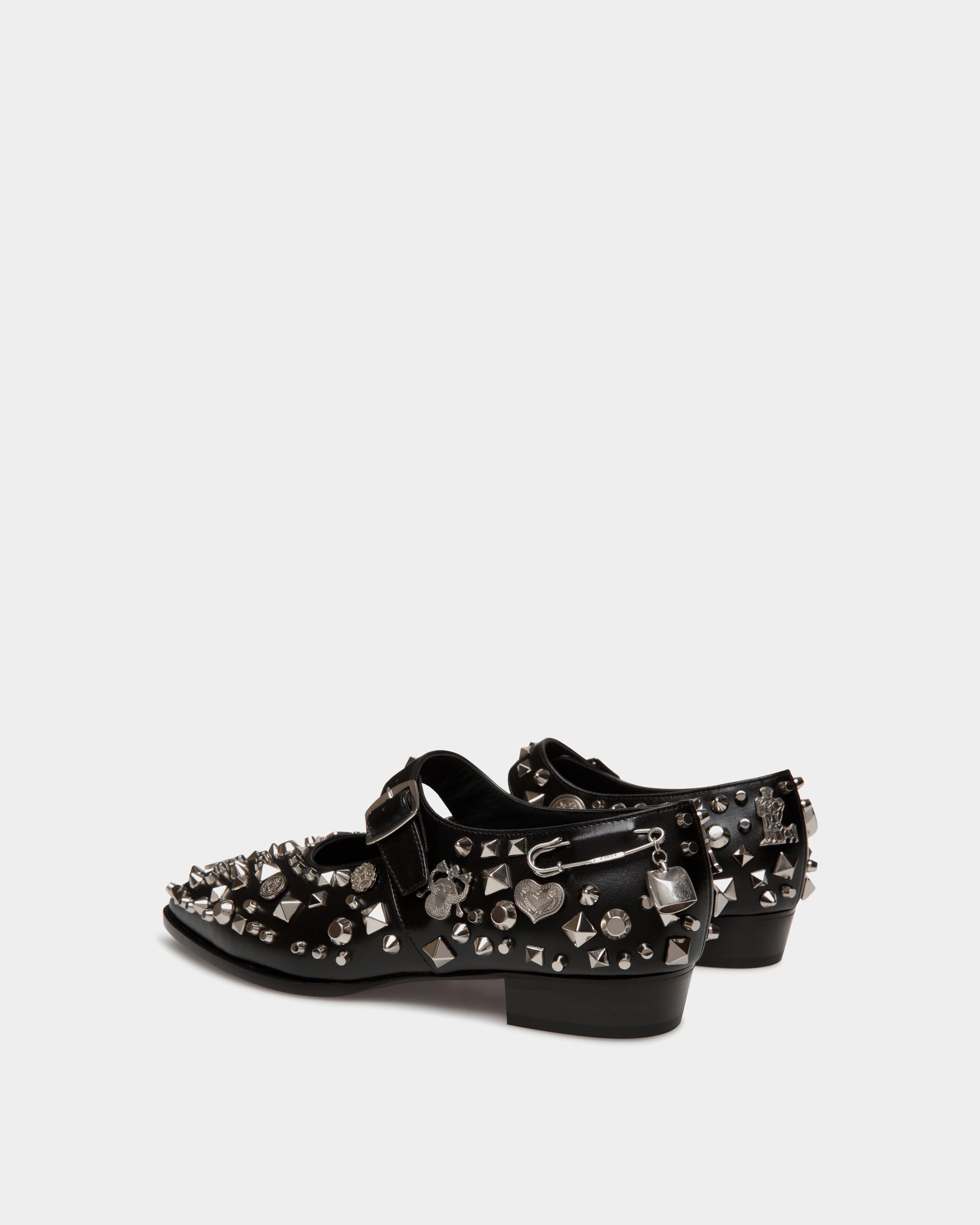 Glendale Mary-Jane In Black Leather with Studs - Damen - Bally - 04