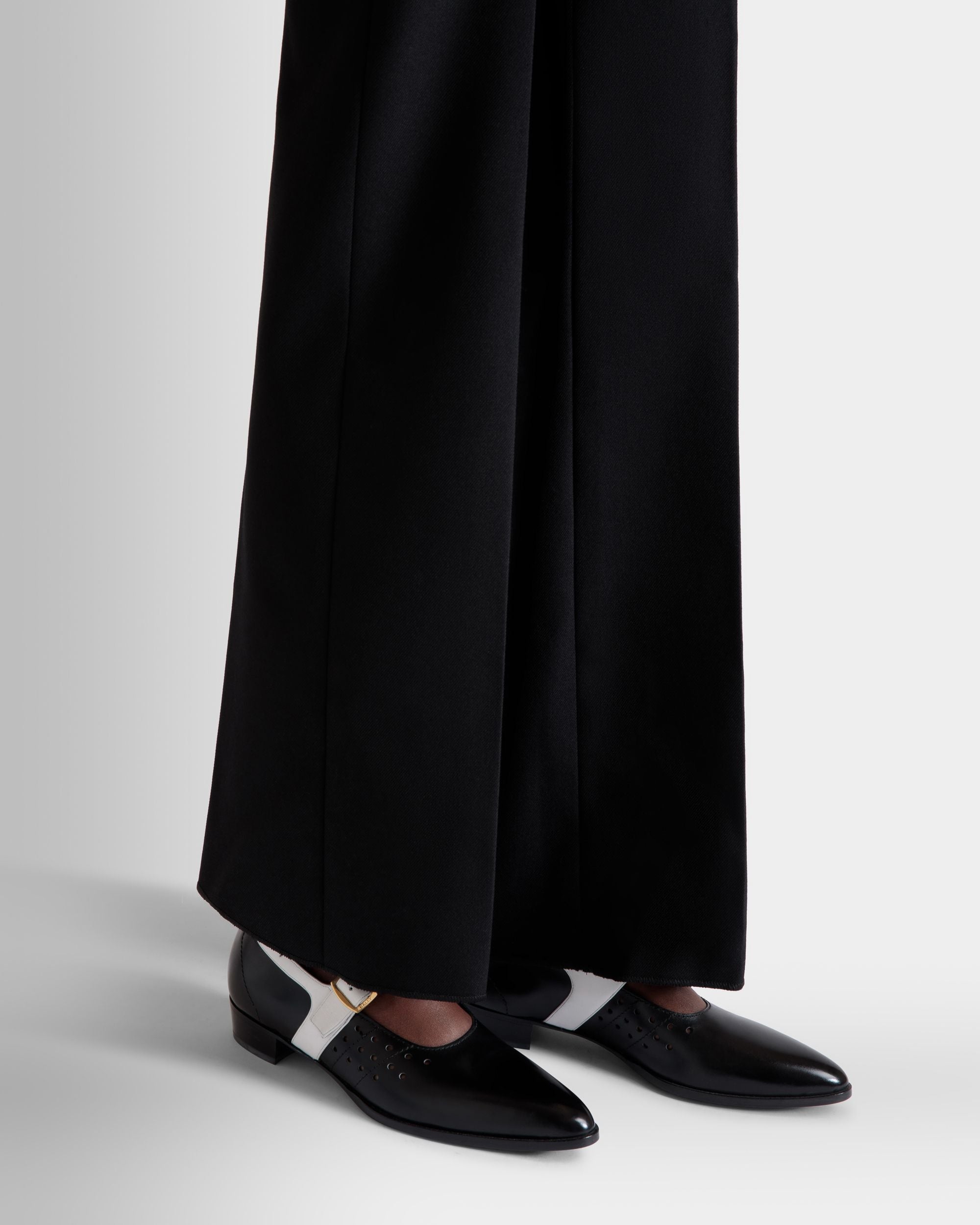 Glendale Mary-Jane In Black and White Leather - Damen - Bally - 02