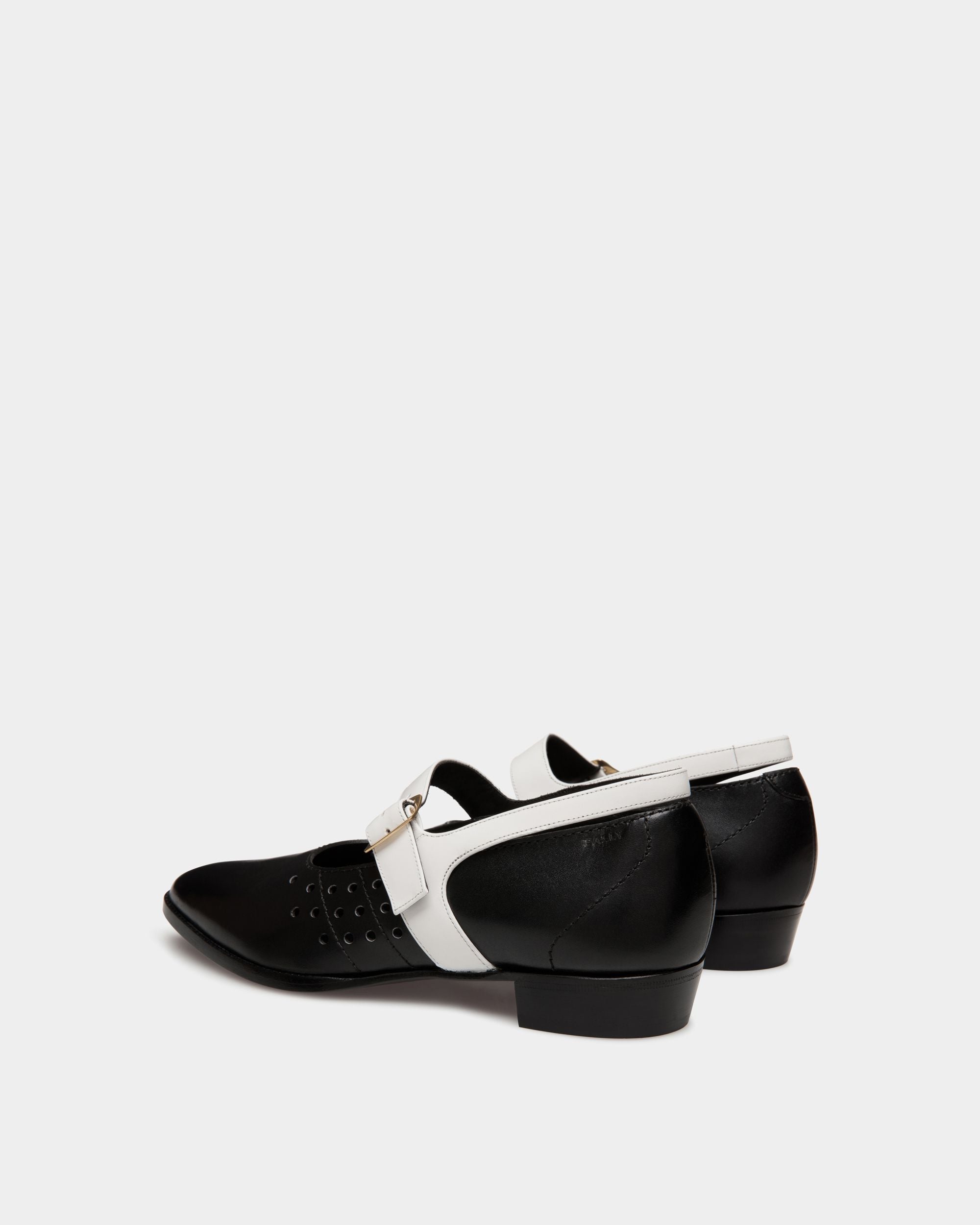 Glendale Mary-Jane In Black and White Leather - Damen - Bally - 04