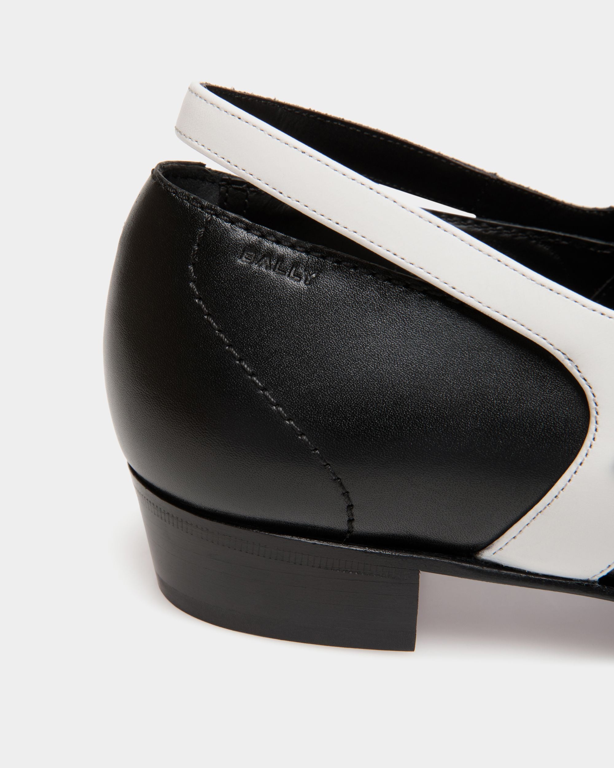 Glendale Mary-Jane In Black and White Leather - Damen - Bally - 06