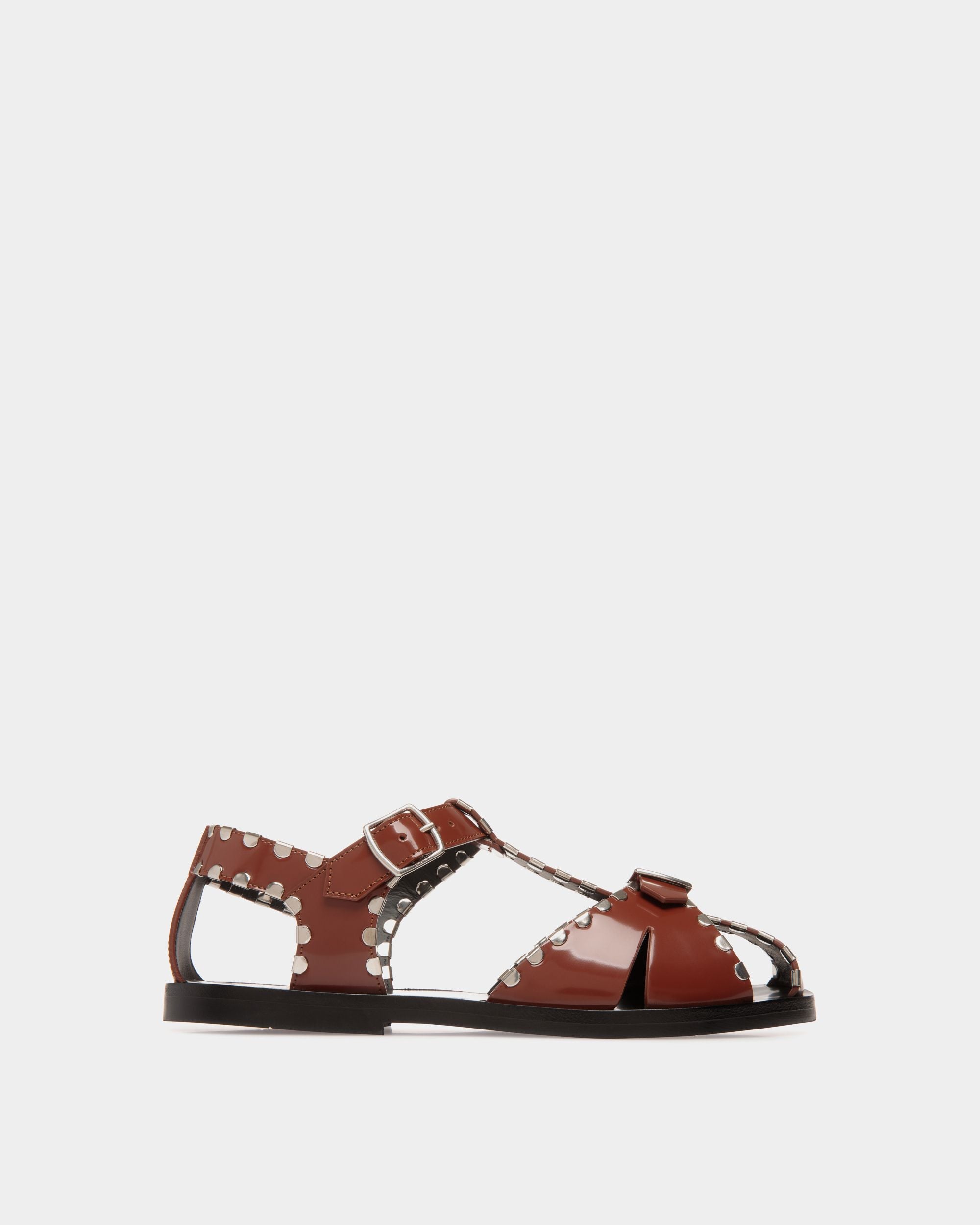 Flache Salis Sandalen Aus Leder In Braun - Damen - Bally - 01