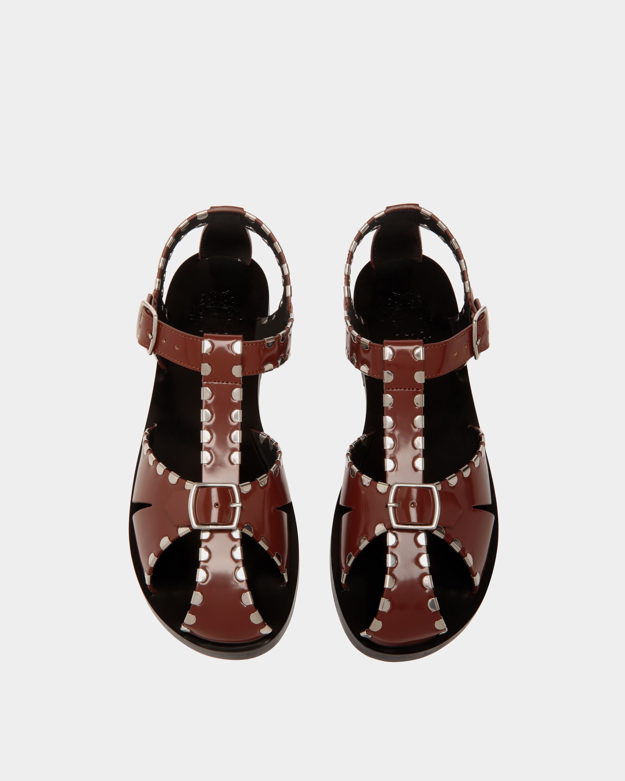 Flache Salis Sandalen Aus Leder In Braun - Damen - Bally - 04