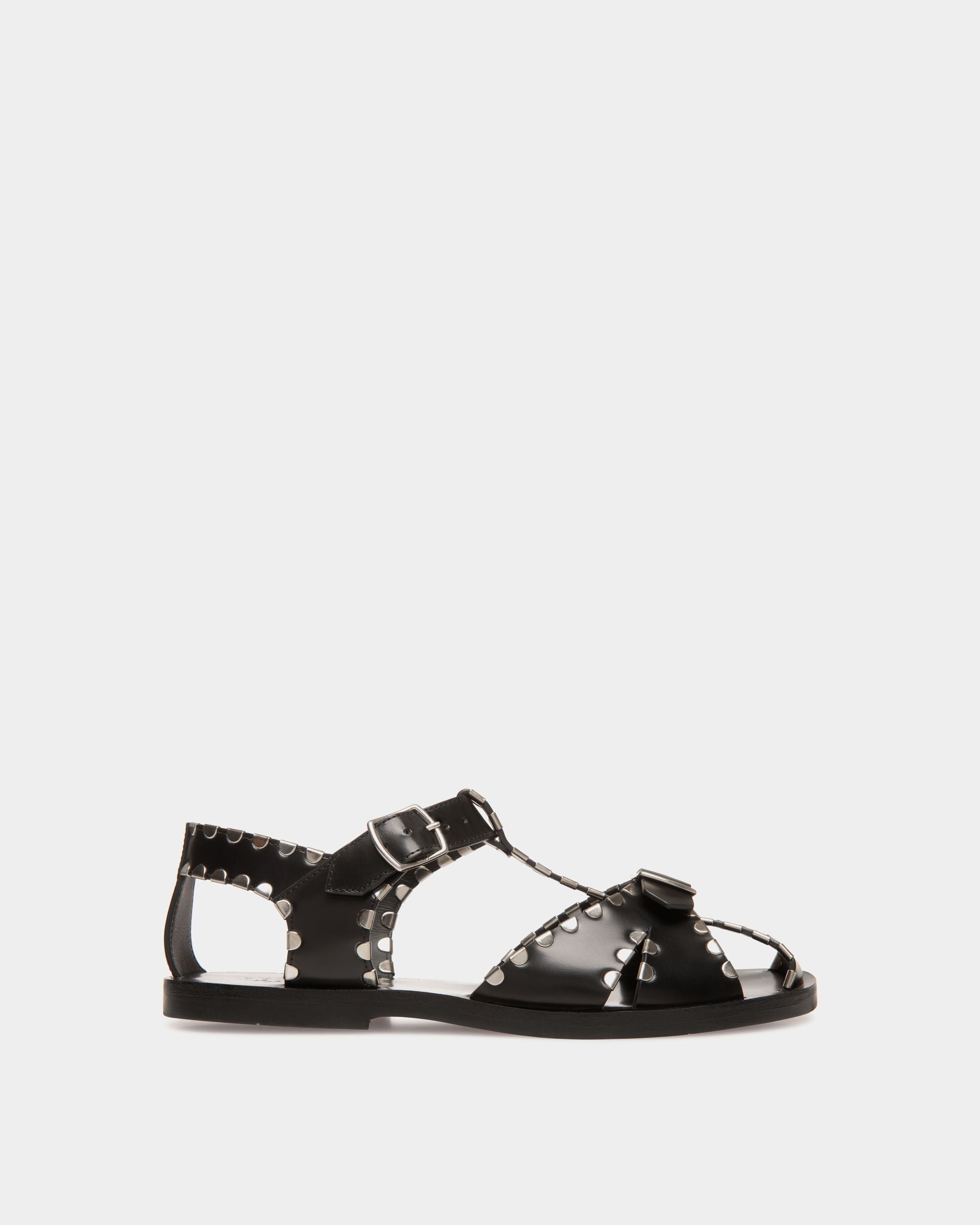 Flache Salis Sandalen Aus Leder In Schwarz - Damen - Bally - 01