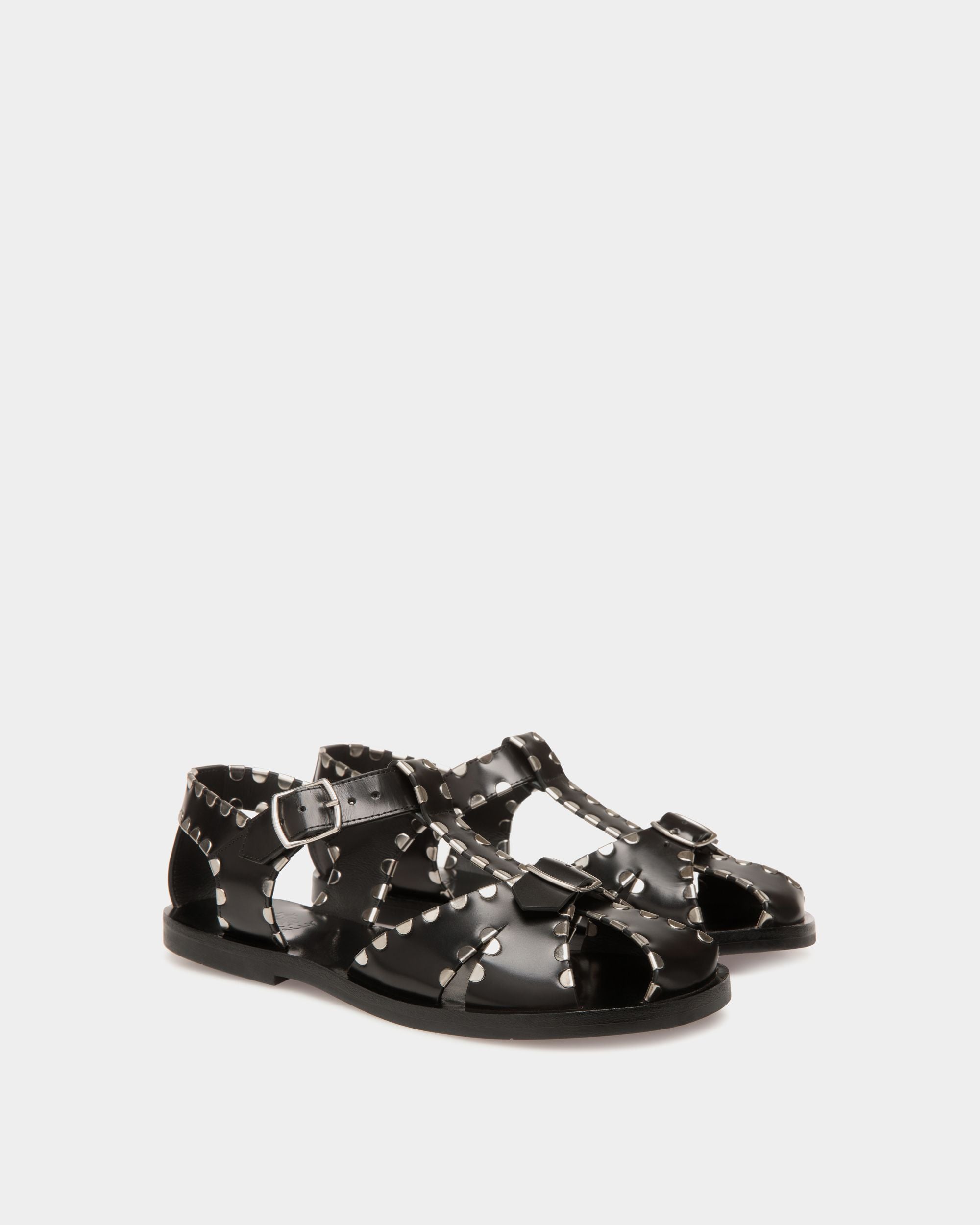 Flache Salis Sandalen Aus Leder In Schwarz - Damen - Bally - 03