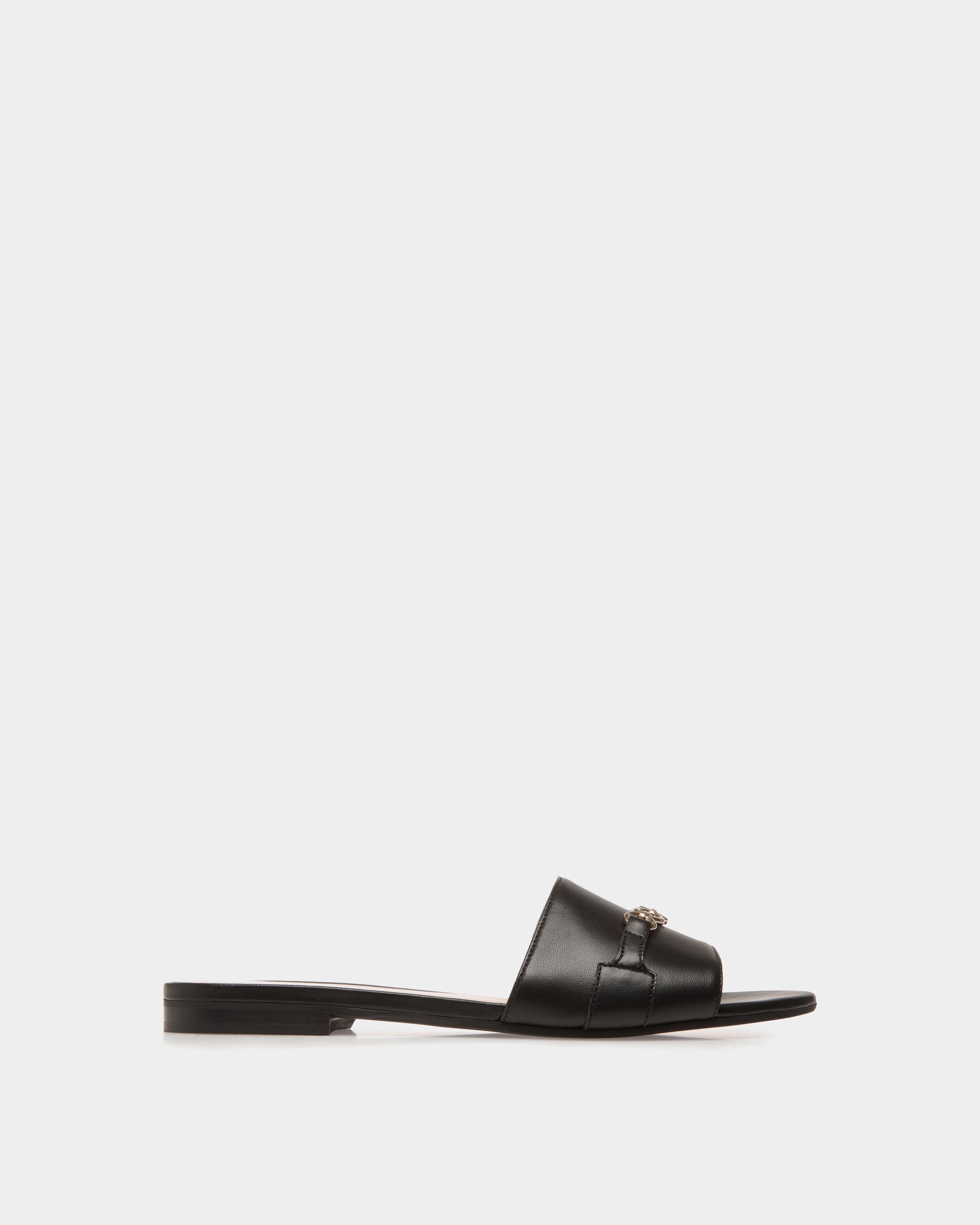 Flat Sandals In Black Leather - Damen - Bally - 01