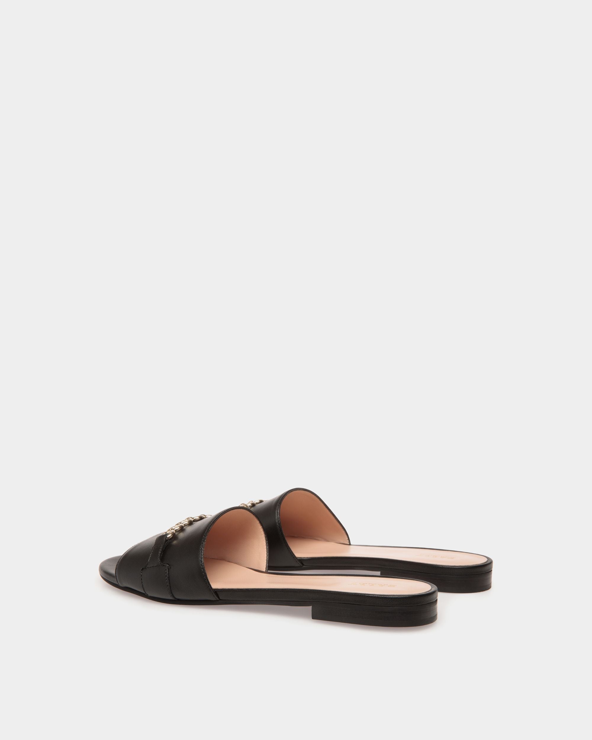 Flat Sandals In Black Leather - Damen - Bally - 03