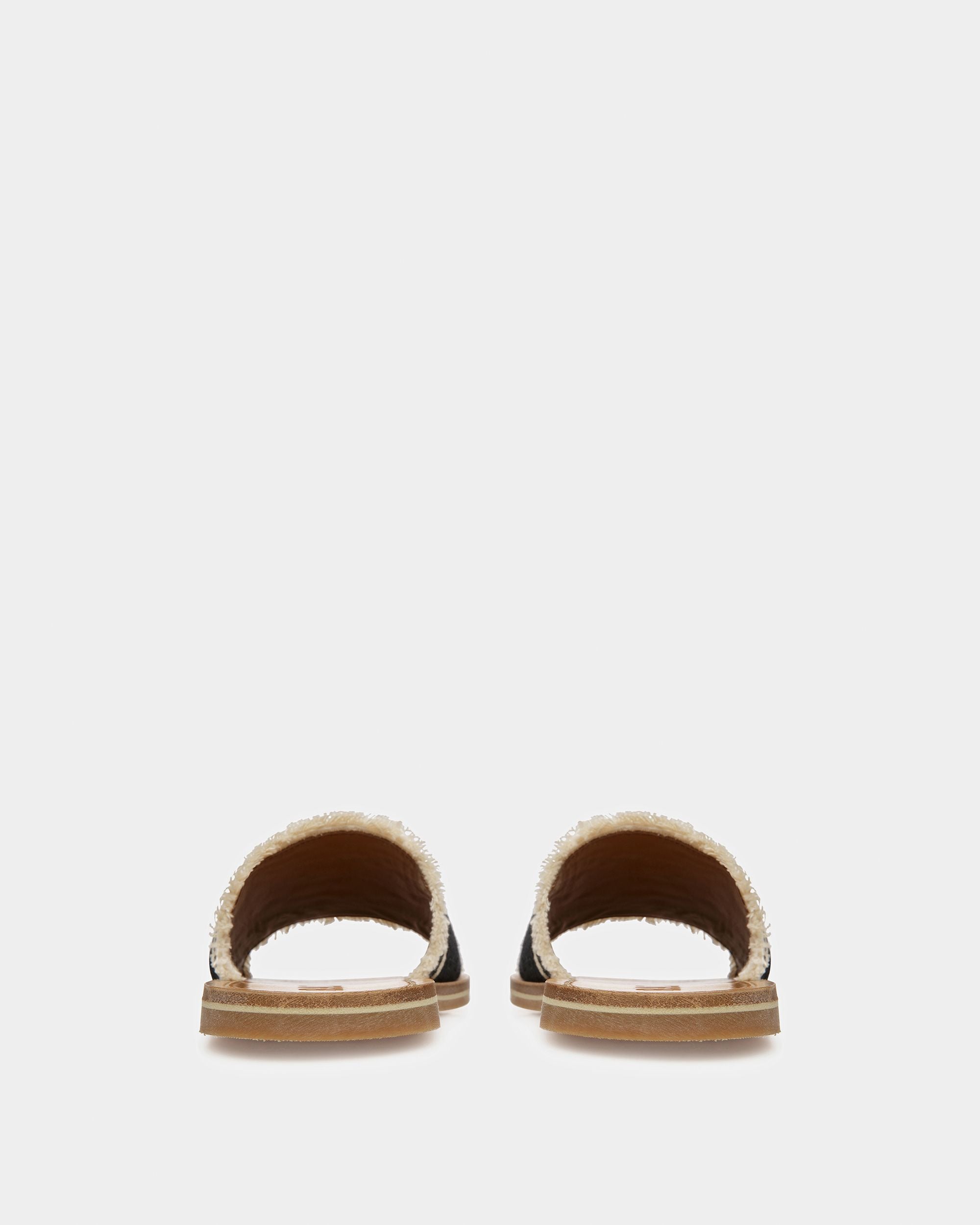 Bianka Flach Slides Aus Textil In Schwarz Und Elfenbein - Damen - Bally - 04