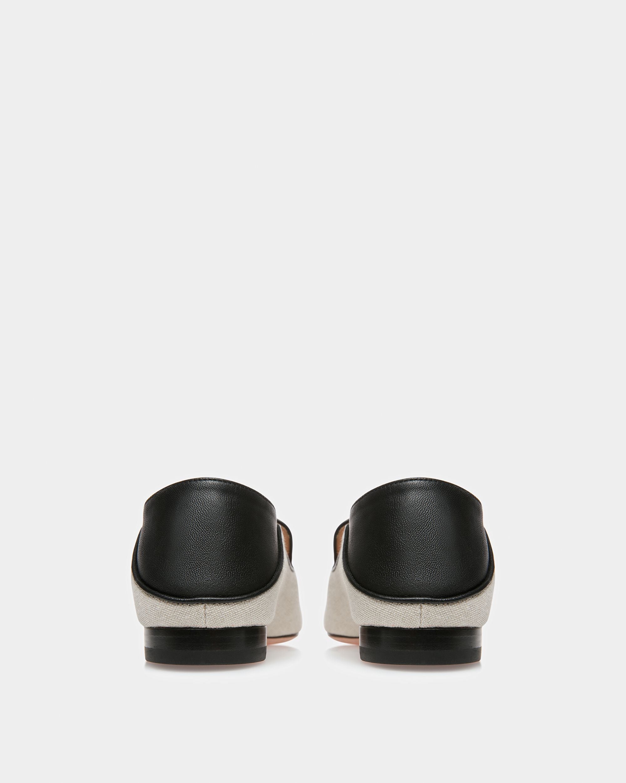 Ellah Slippers Aus Canvas Und Leder In Natur Und Schwarz - Damen - Bally - 04