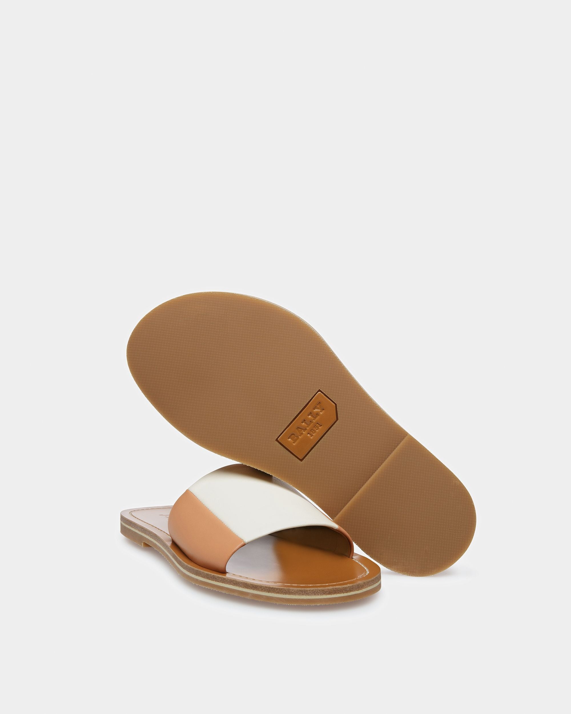 Bianka Slides Aus Leder In Pfirsich Und Elfenbein - Damen - Bally - 05