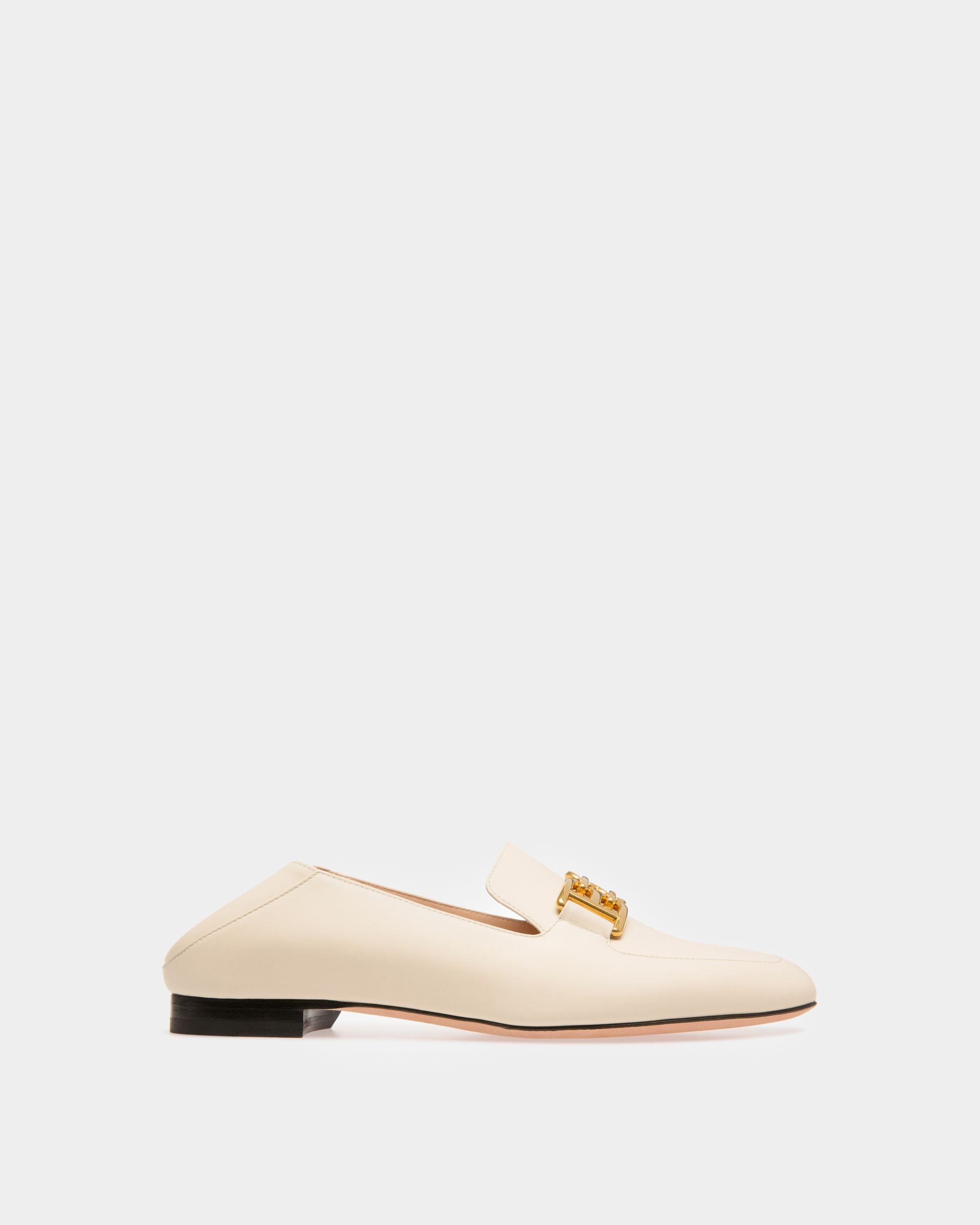 Ellah Flat Loafer Aus Elfenbeinfarbenem Leder - Damen - Bally - 08