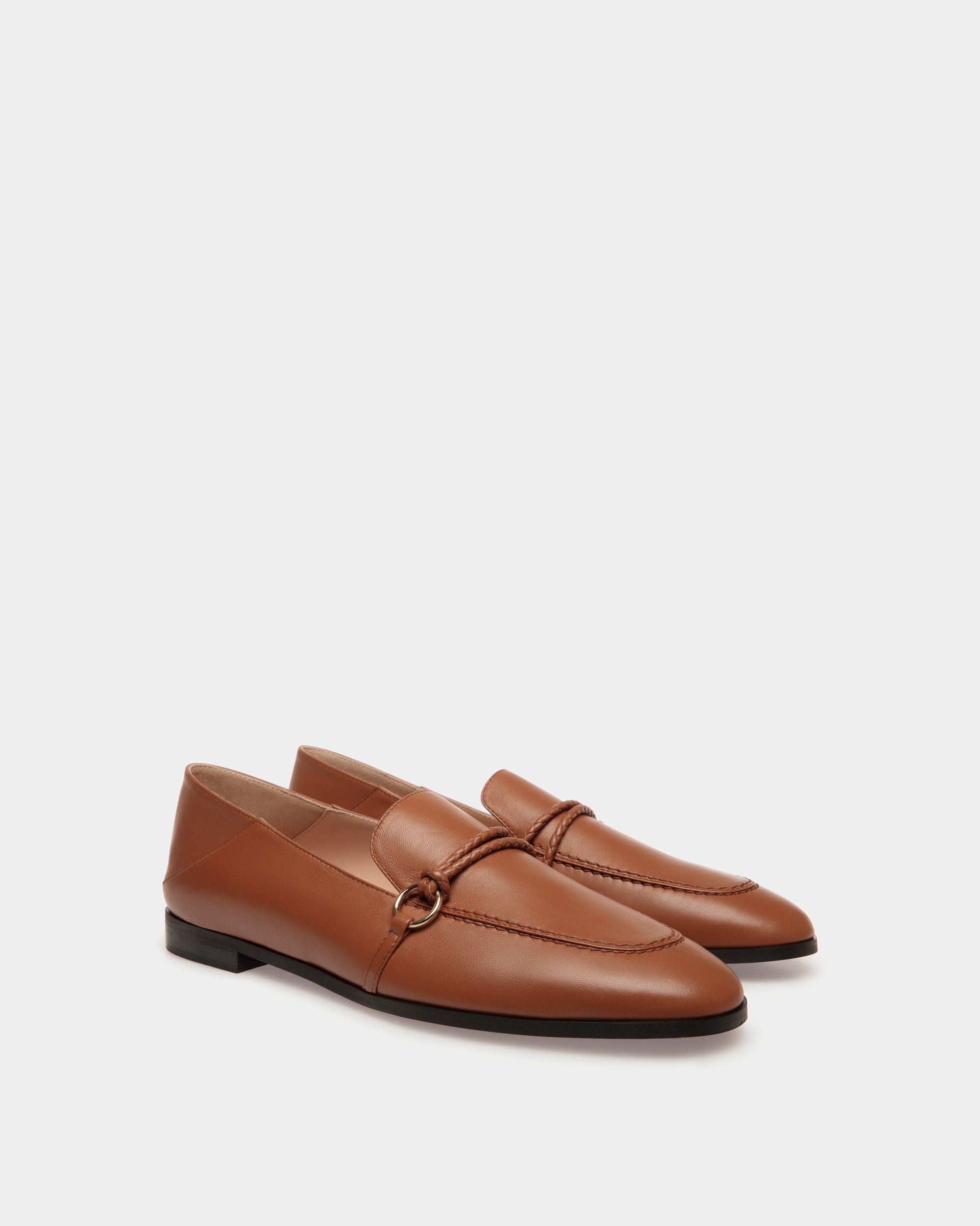 Flats In Grey Leather - Damen - Bally - 02