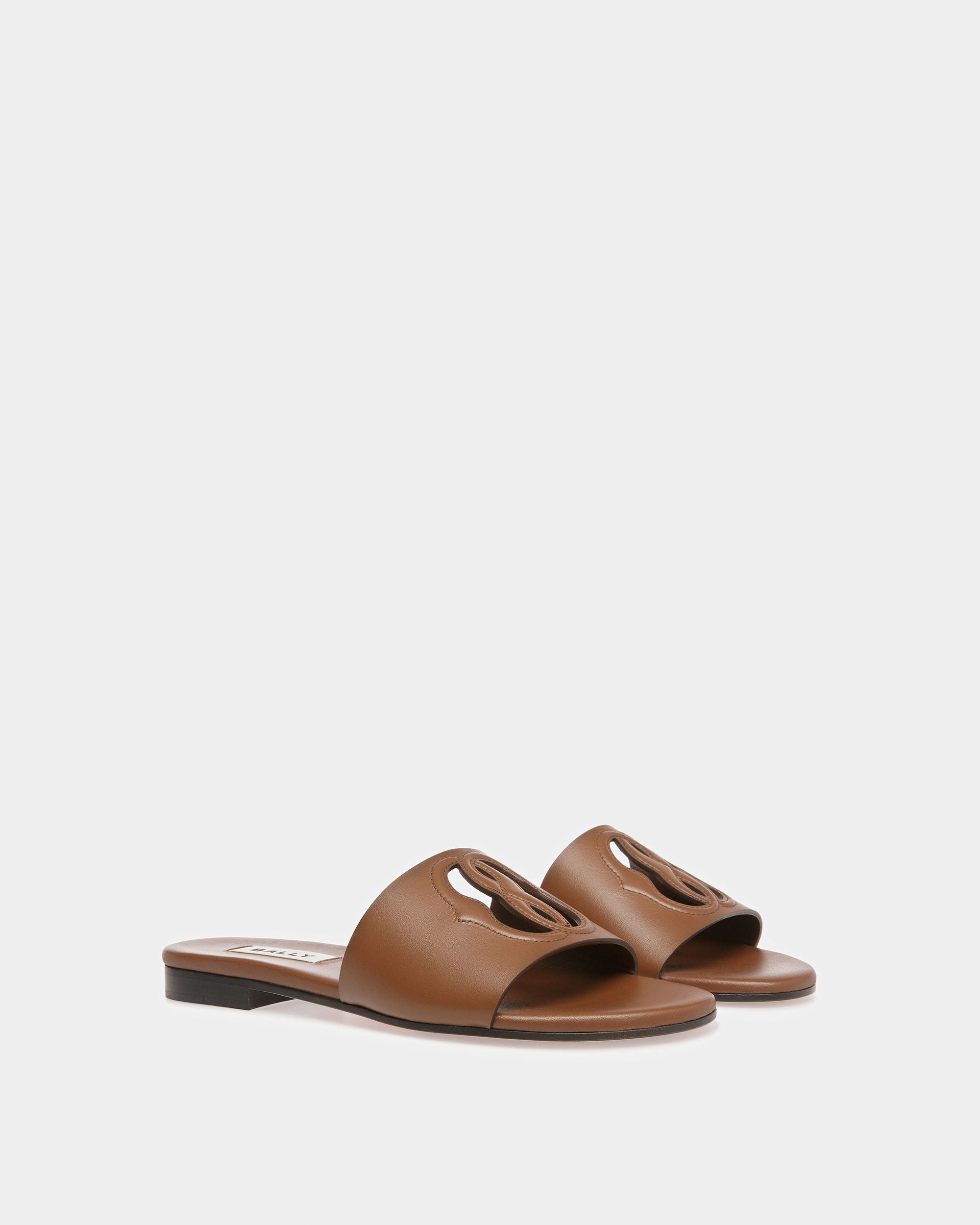 Emblem Pantolette Aus Braunem Leder - Damen - Bally - 02