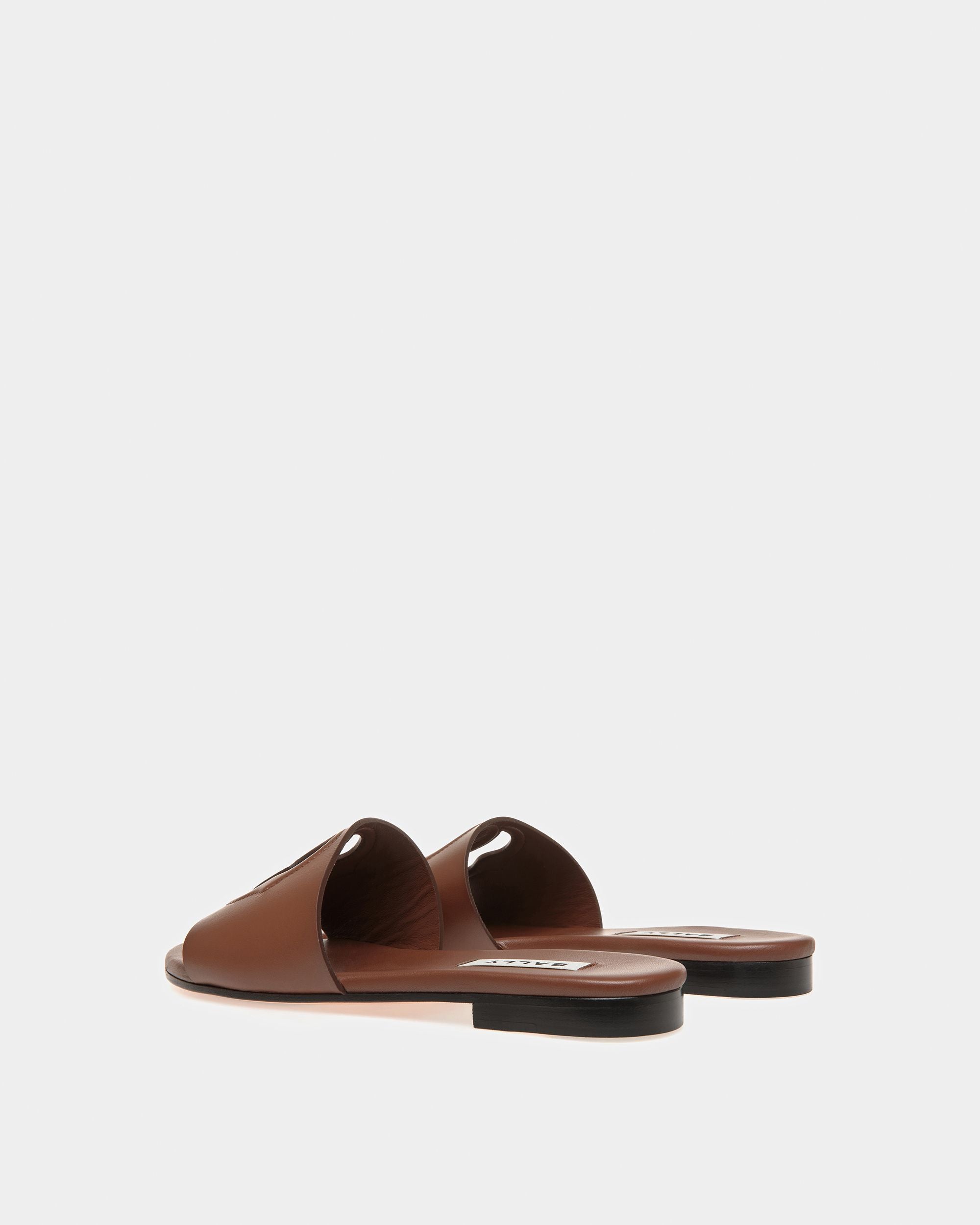 Emblem Pantolette Aus Braunem Leder - Damen - Bally - 03