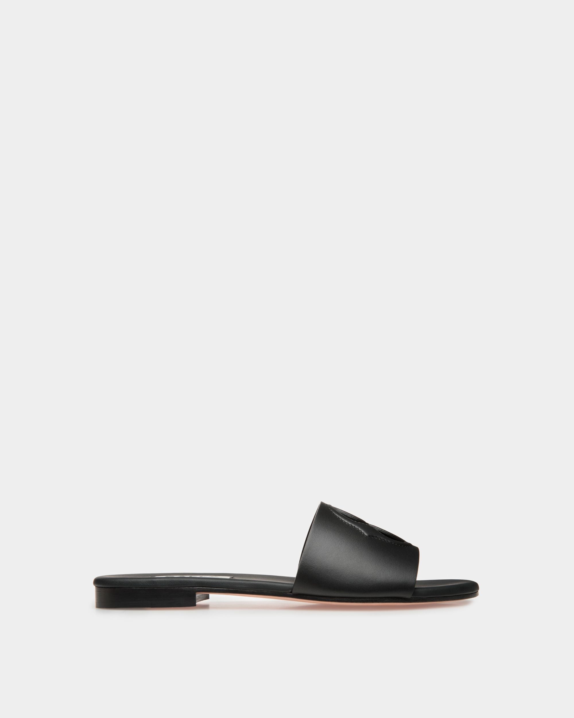 Emblem Pantolette Aus Schwarzem Leder - Damen - Bally - 01