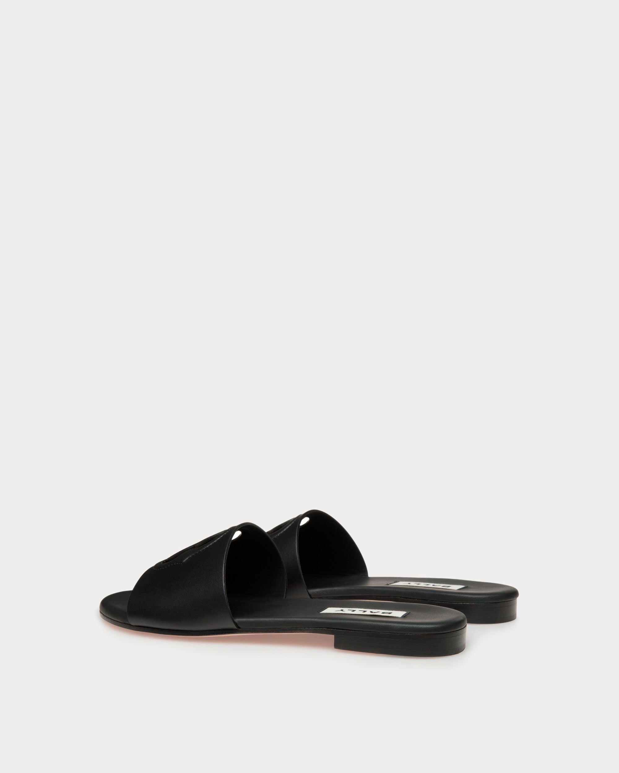 Emblem Pantolette Aus Schwarzem Leder - Damen - Bally - 03