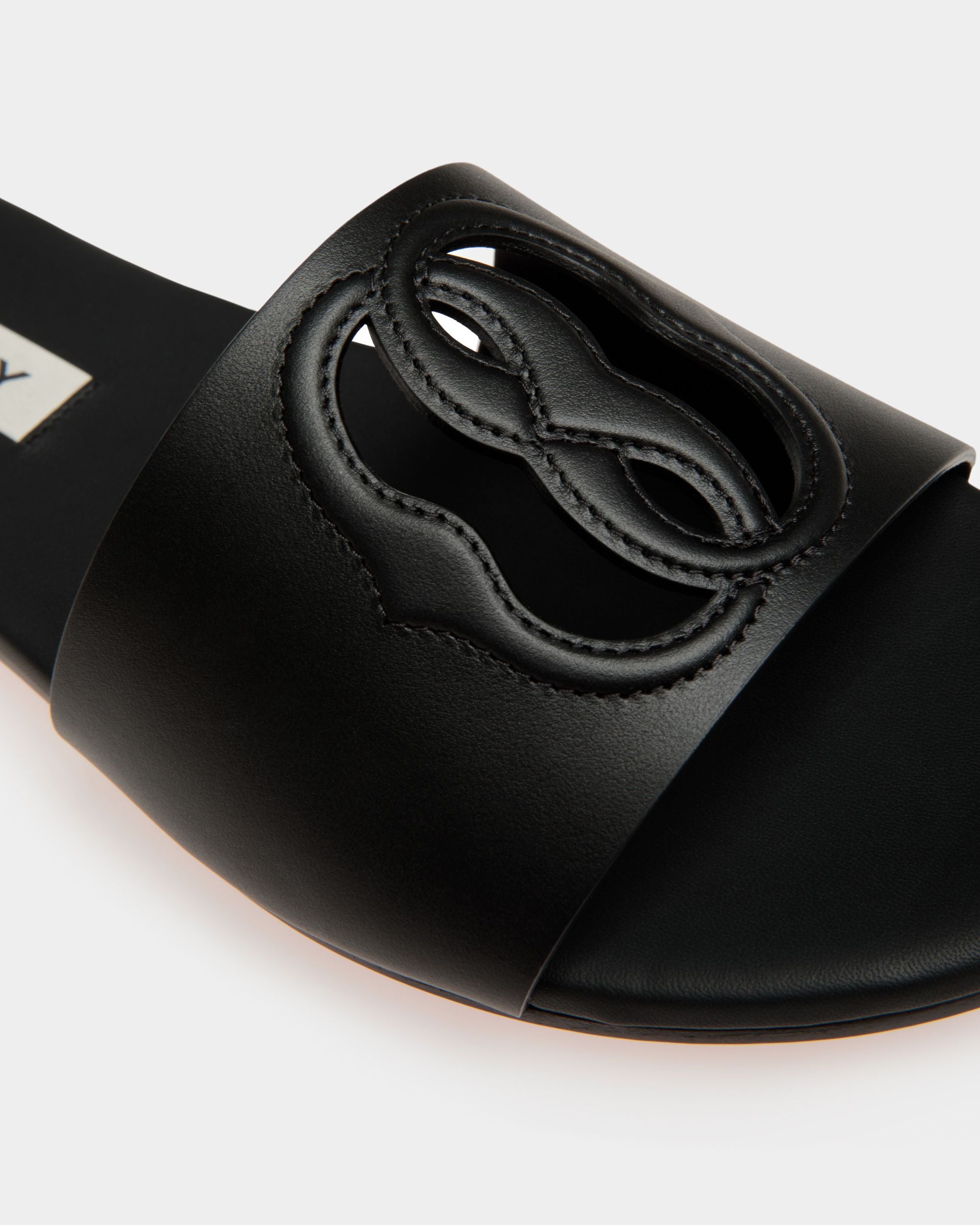 Emblem Pantolette Aus Schwarzem Leder - Damen - Bally - 04