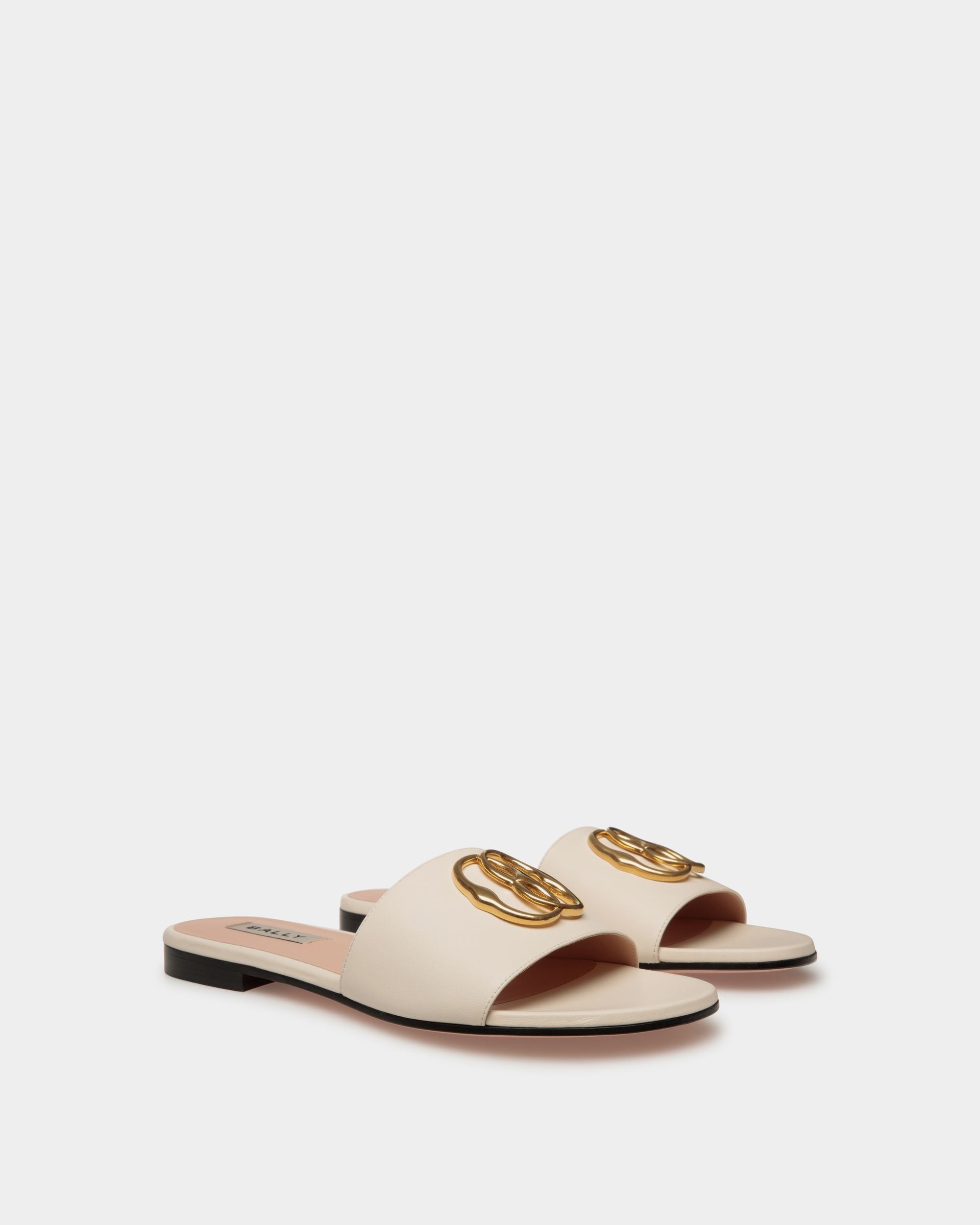 Flache Emblem Pantolette Aus Nappaleder - Damen - Bally - 02