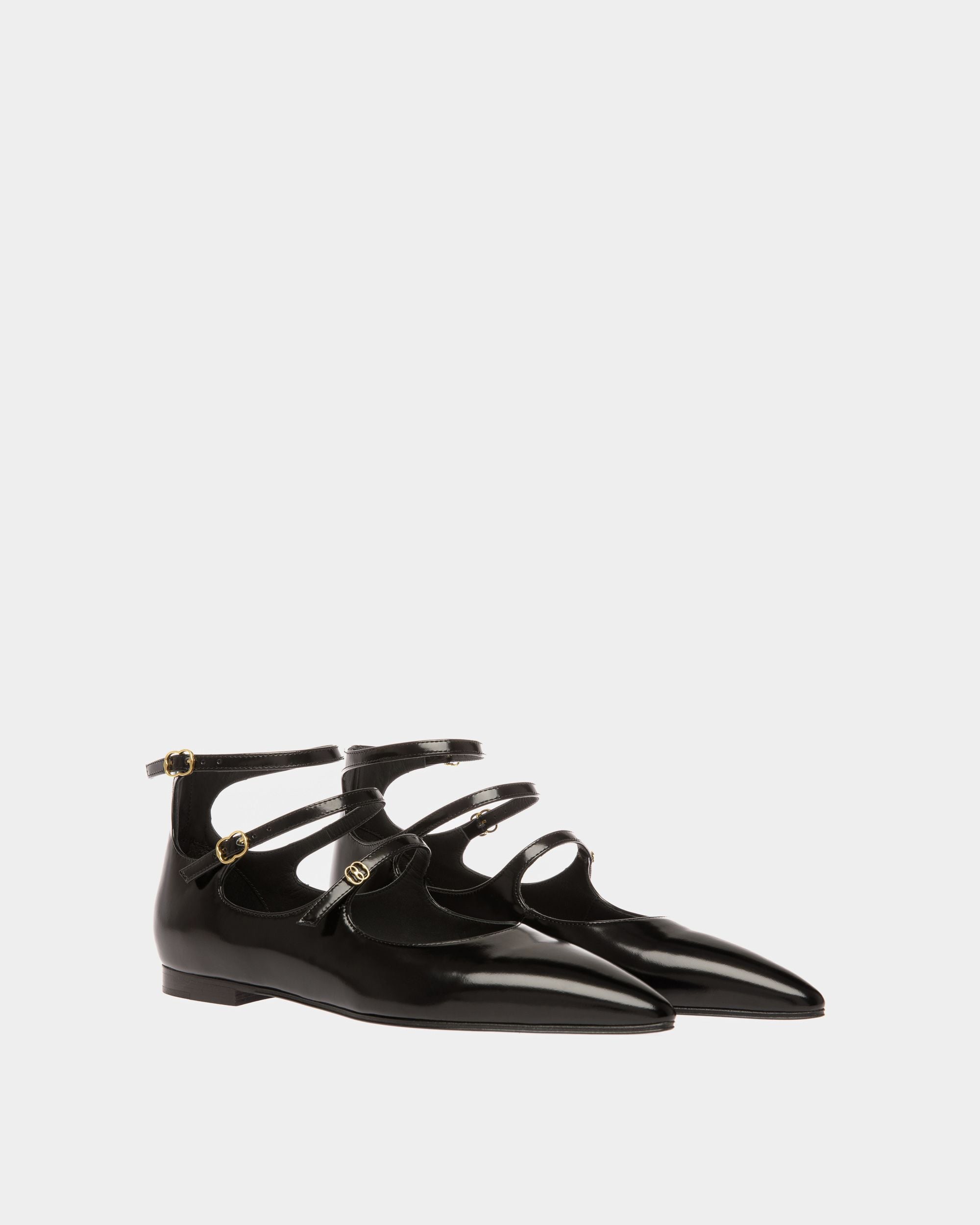 Marilou Ballerina Aus Leder In Schwarz - Damen - Bally - 03