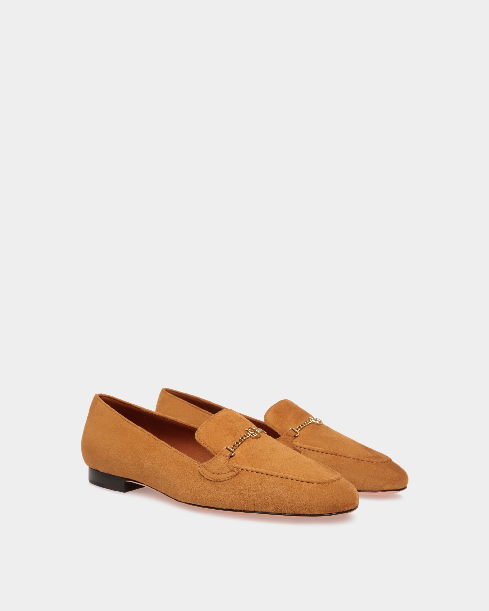 Daily-Emblem Loafer In Braunem Veloursleder - Damen - Bally - 02