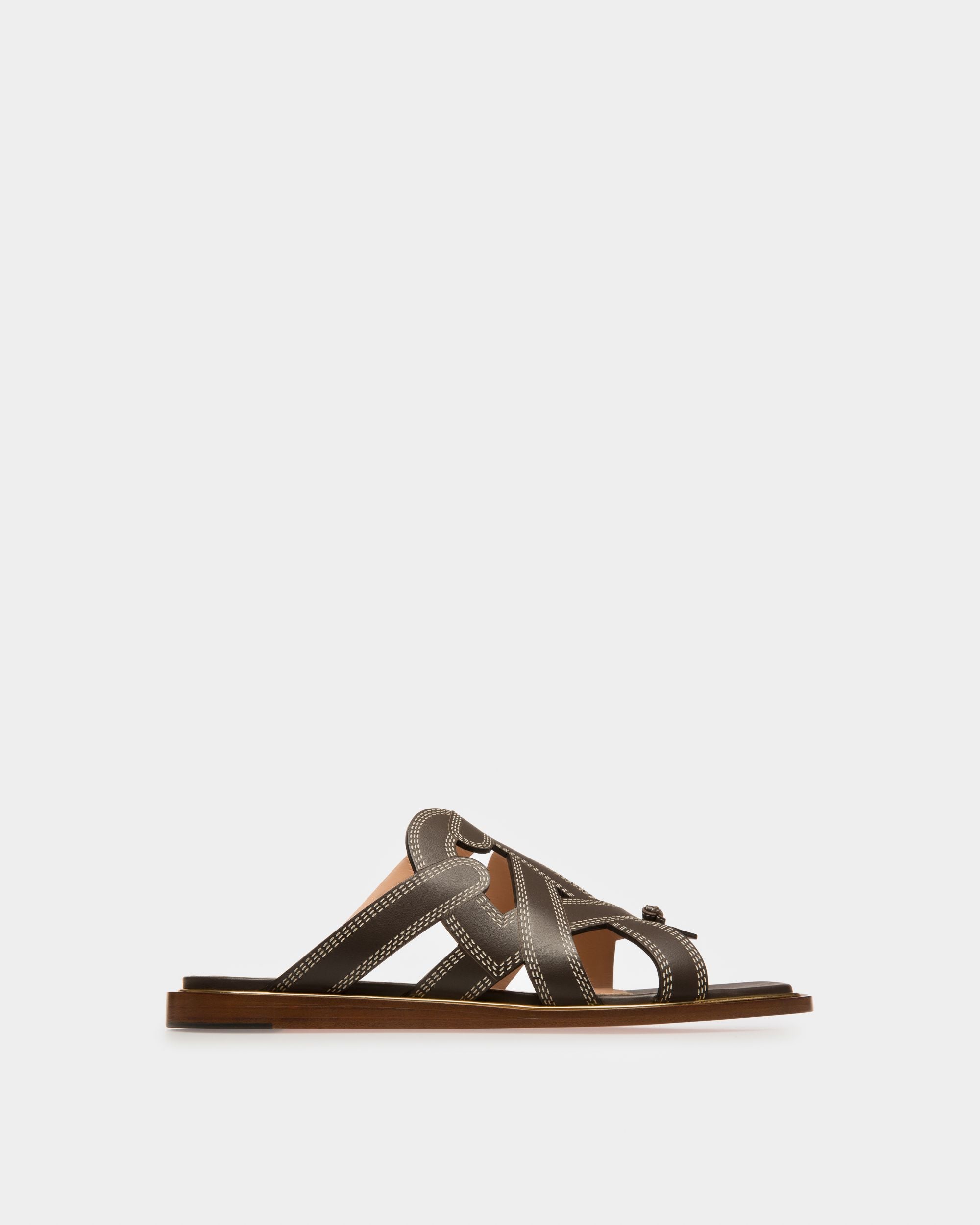 Glada Flache Sandalen Aus Braunem Leder - Damen - Bally - 01