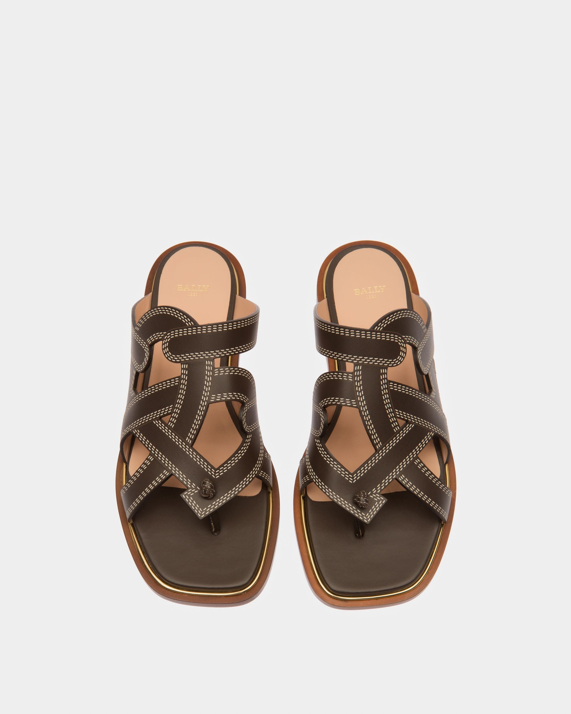 Glada Flache Sandalen Aus Braunem Leder - Damen - Bally - 02