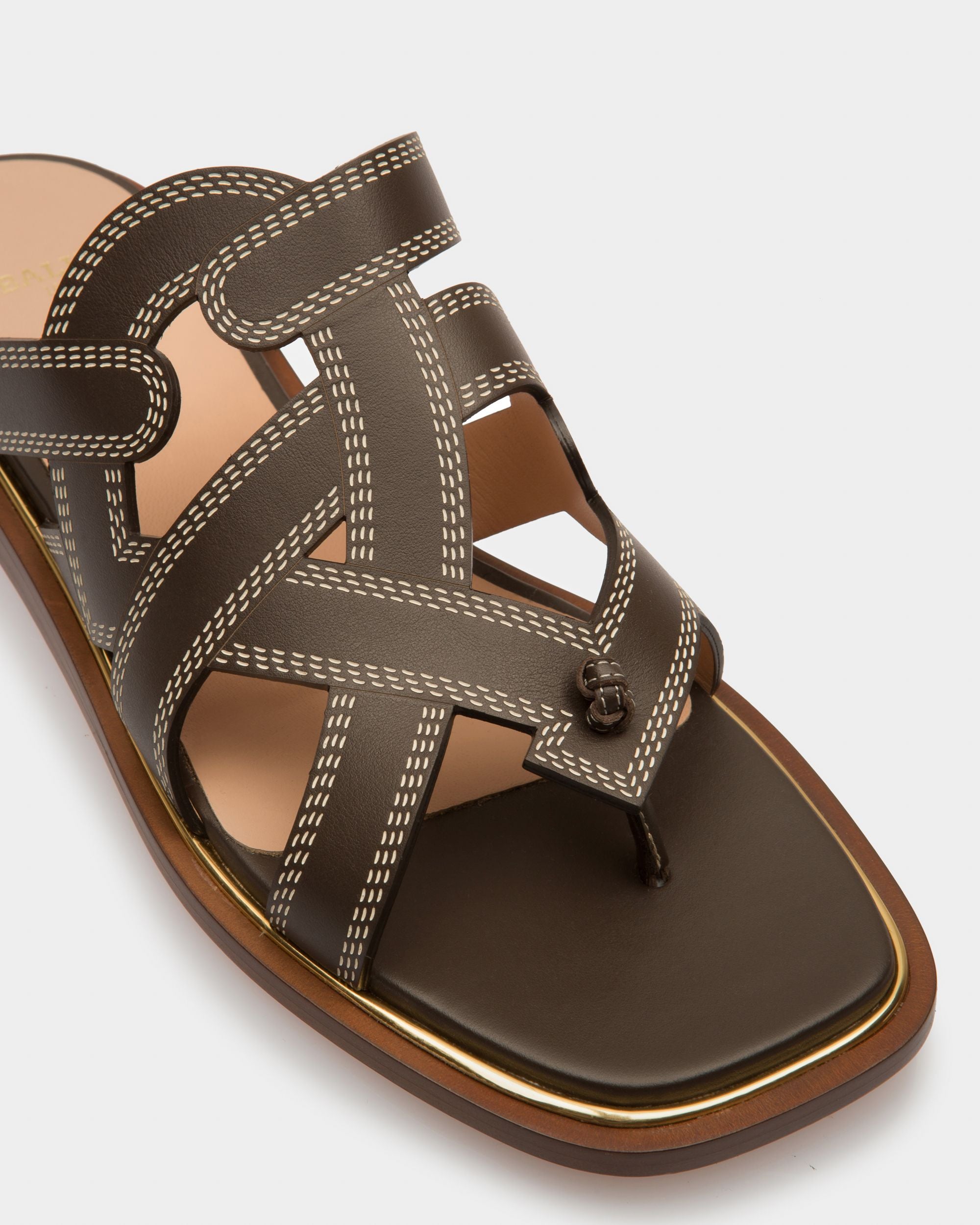 Glada Flache Sandalen Aus Braunem Leder - Damen - Bally - 05
