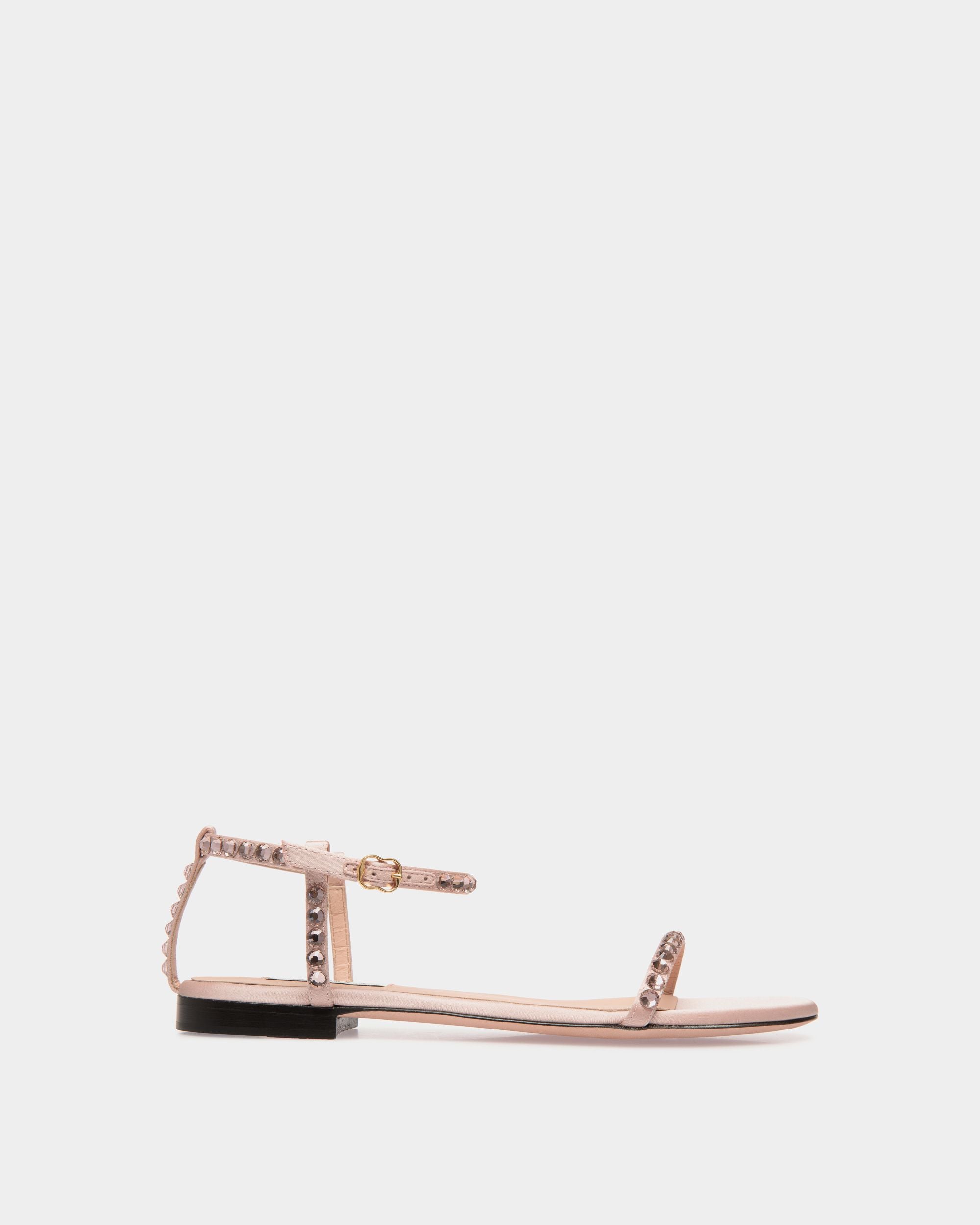 Flache Katy Sandale Aus Stoff In Light Pink Mit Kristallen - Damen - Bally - 01