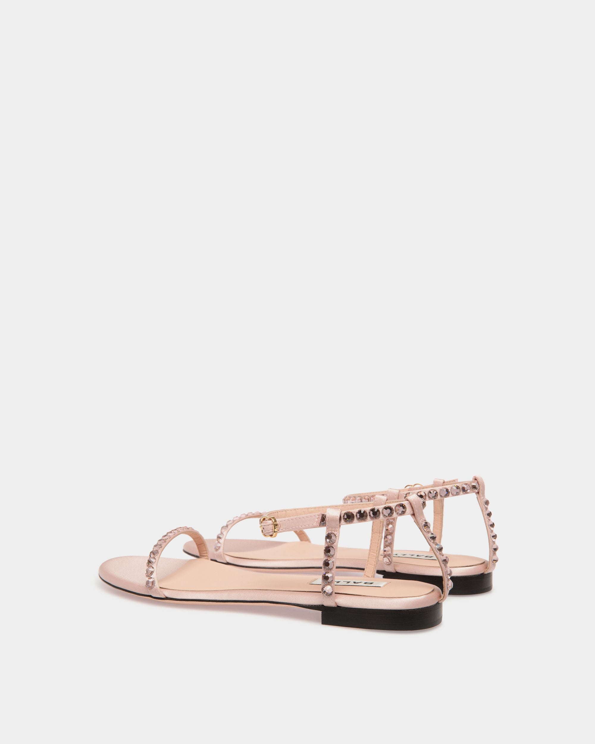 Flache Katy Sandale Aus Stoff In Light Pink Mit Kristallen - Damen - Bally - 03