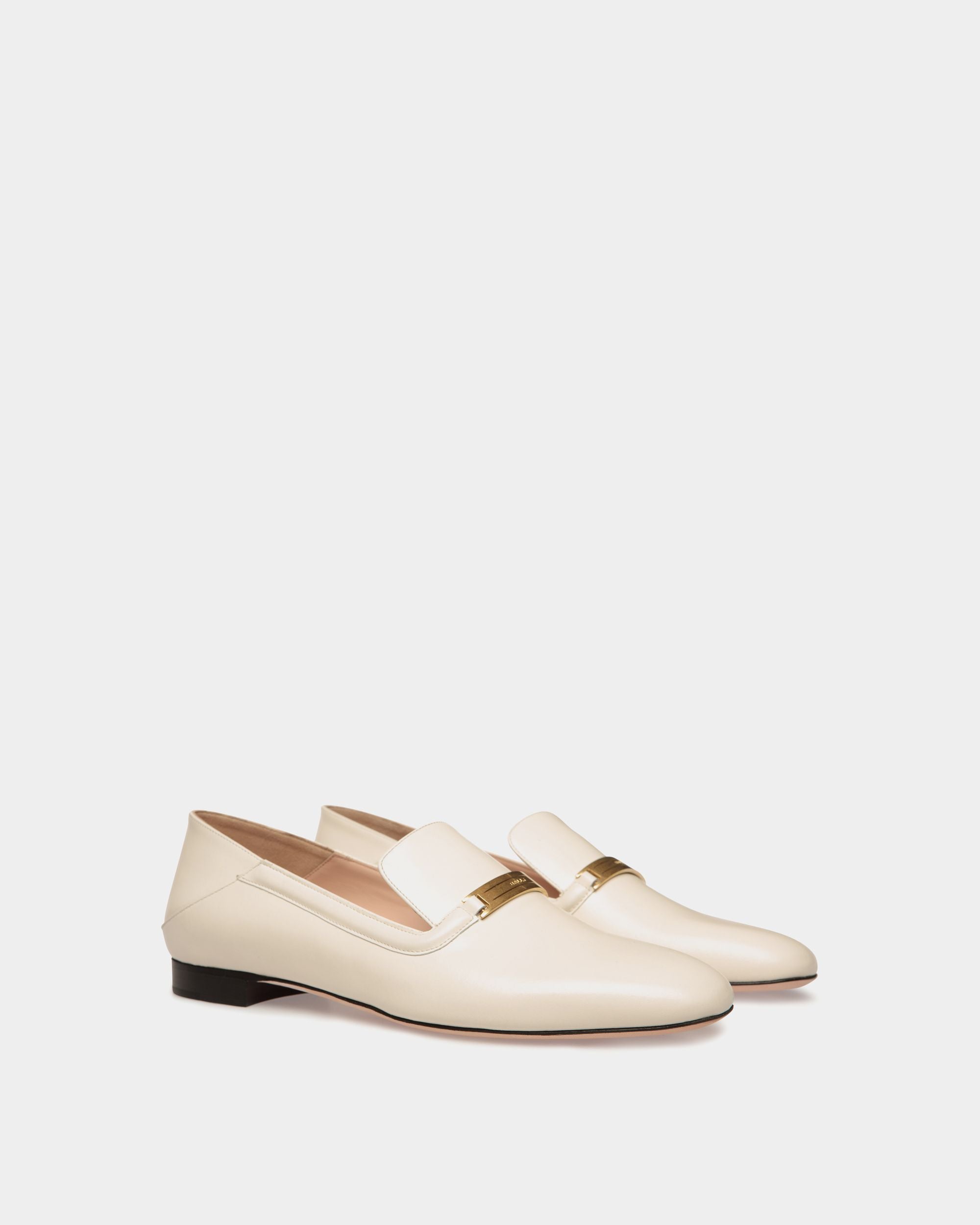 Ballerina Deco Aus Leder In Weiß - Damen - Bally - 02