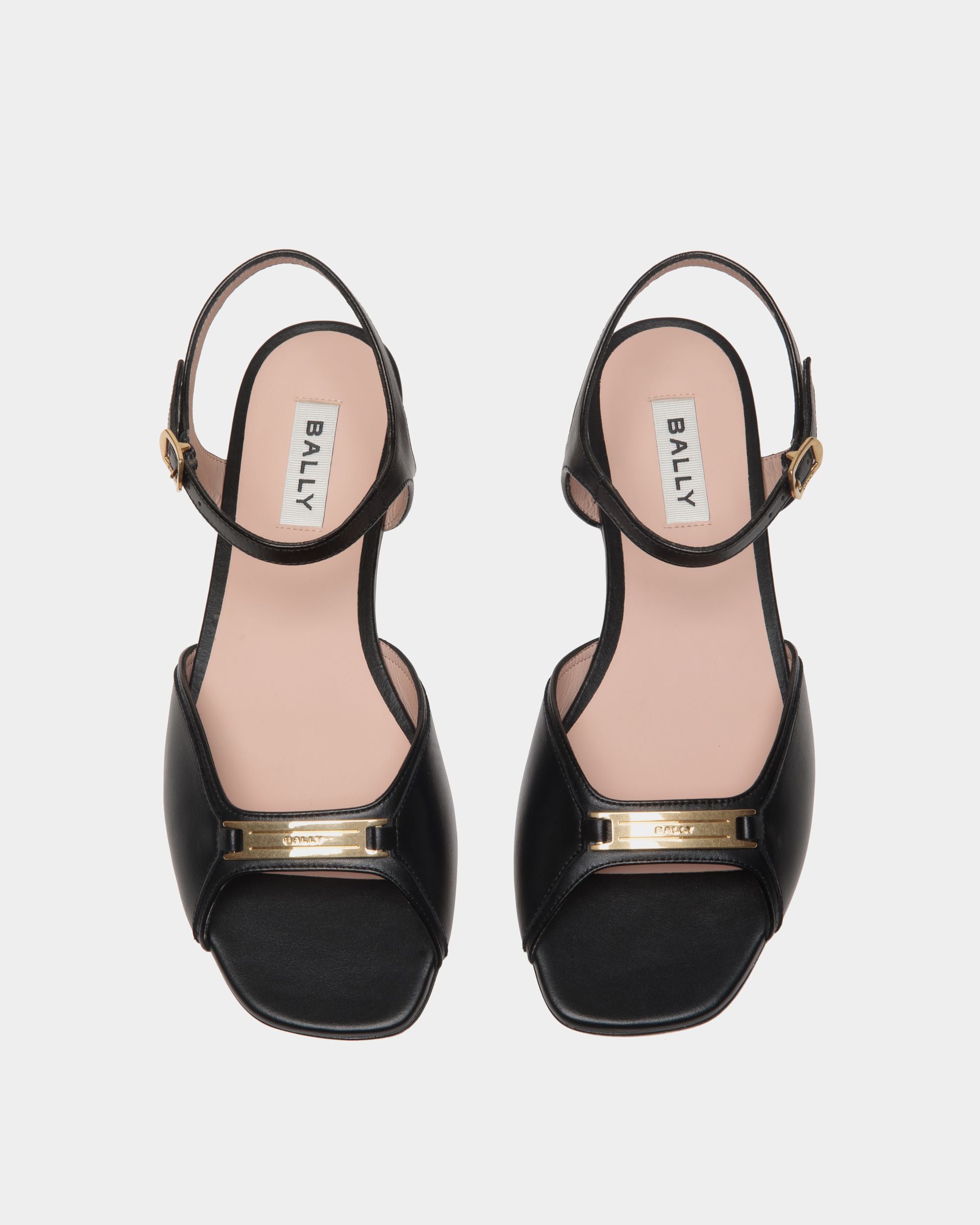 Flache Deco Sandalen Aus Leder In Schwarz - Damen - Bally - 05