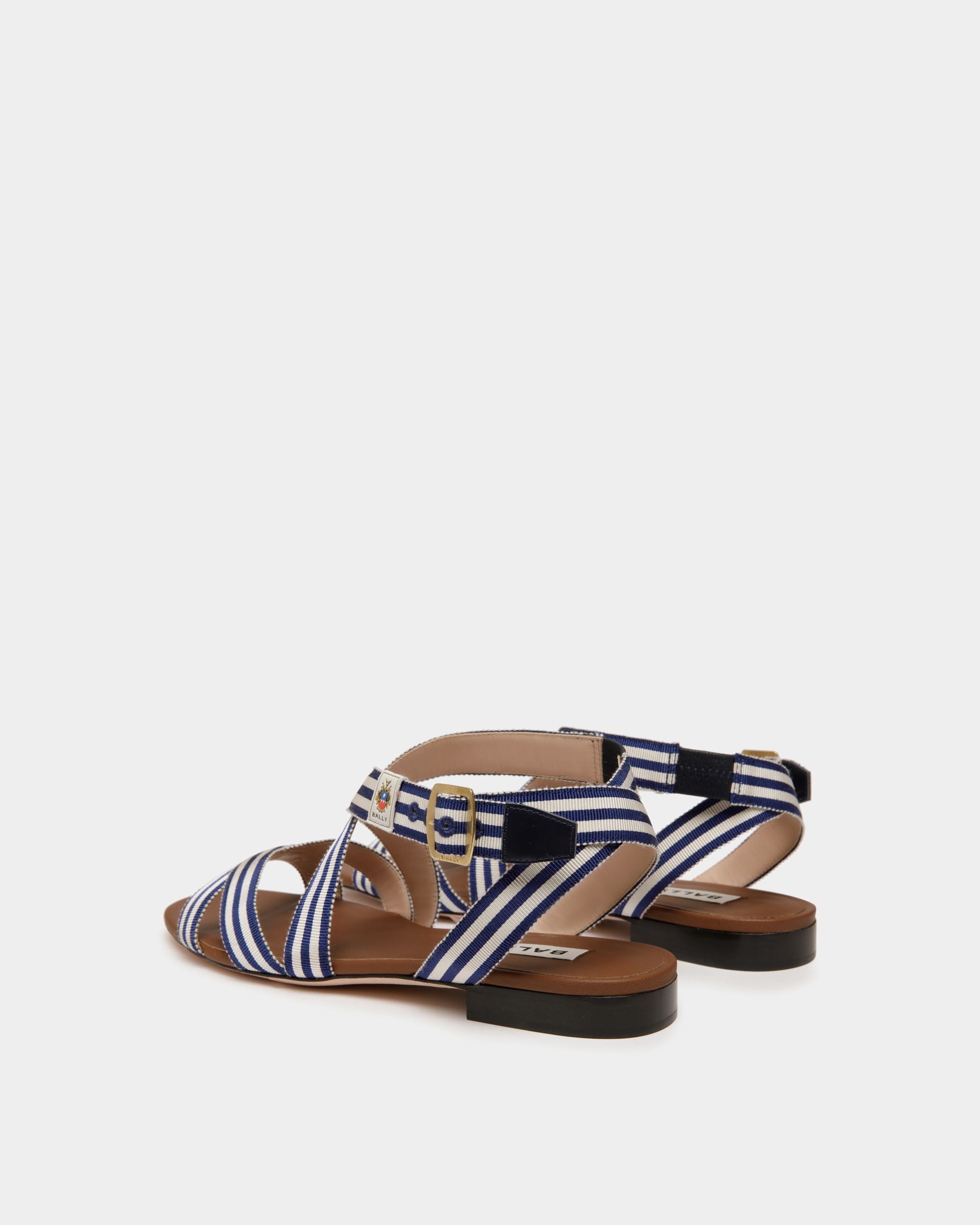 Flache Sylt Sandalen Aus Stoff In Navy Blue - Damen - Bally - 01