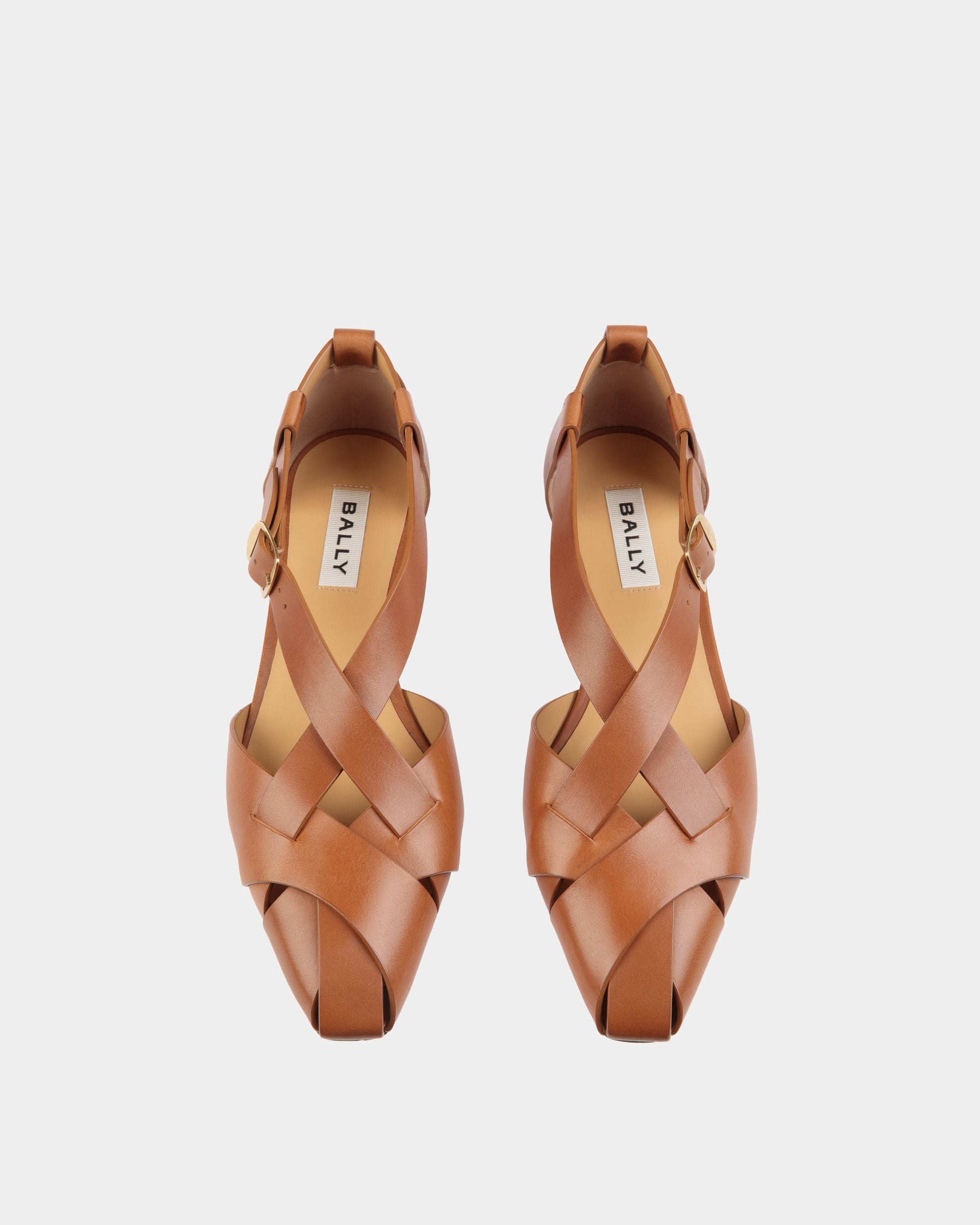 Flache Sylt Sandale Aus Gebürstetem Leder In Braun - Damen - Bally - 03