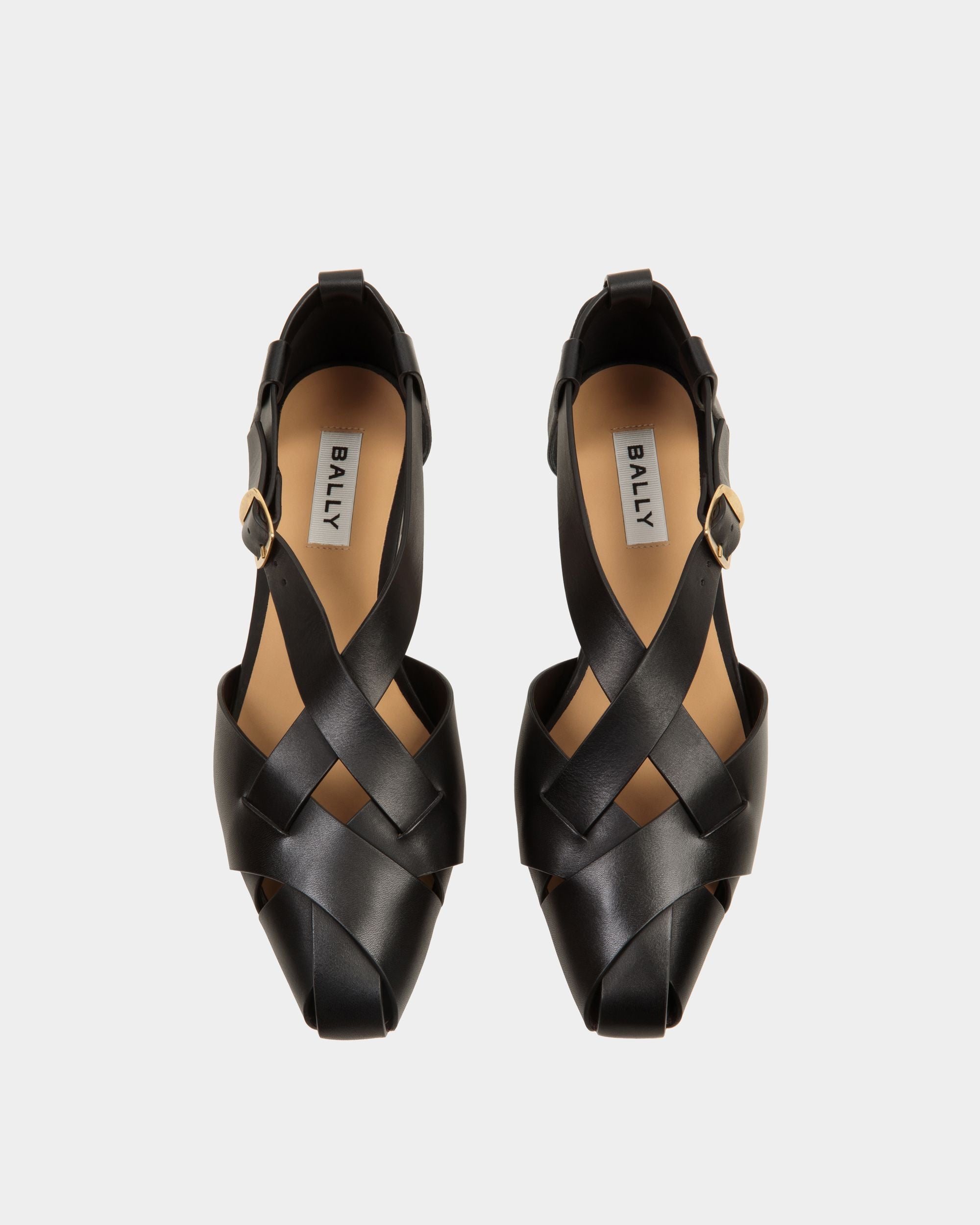 Sylt Flache Sandale Aus Gebürstetem Leder In Schwarz - Damen - Bally - 03