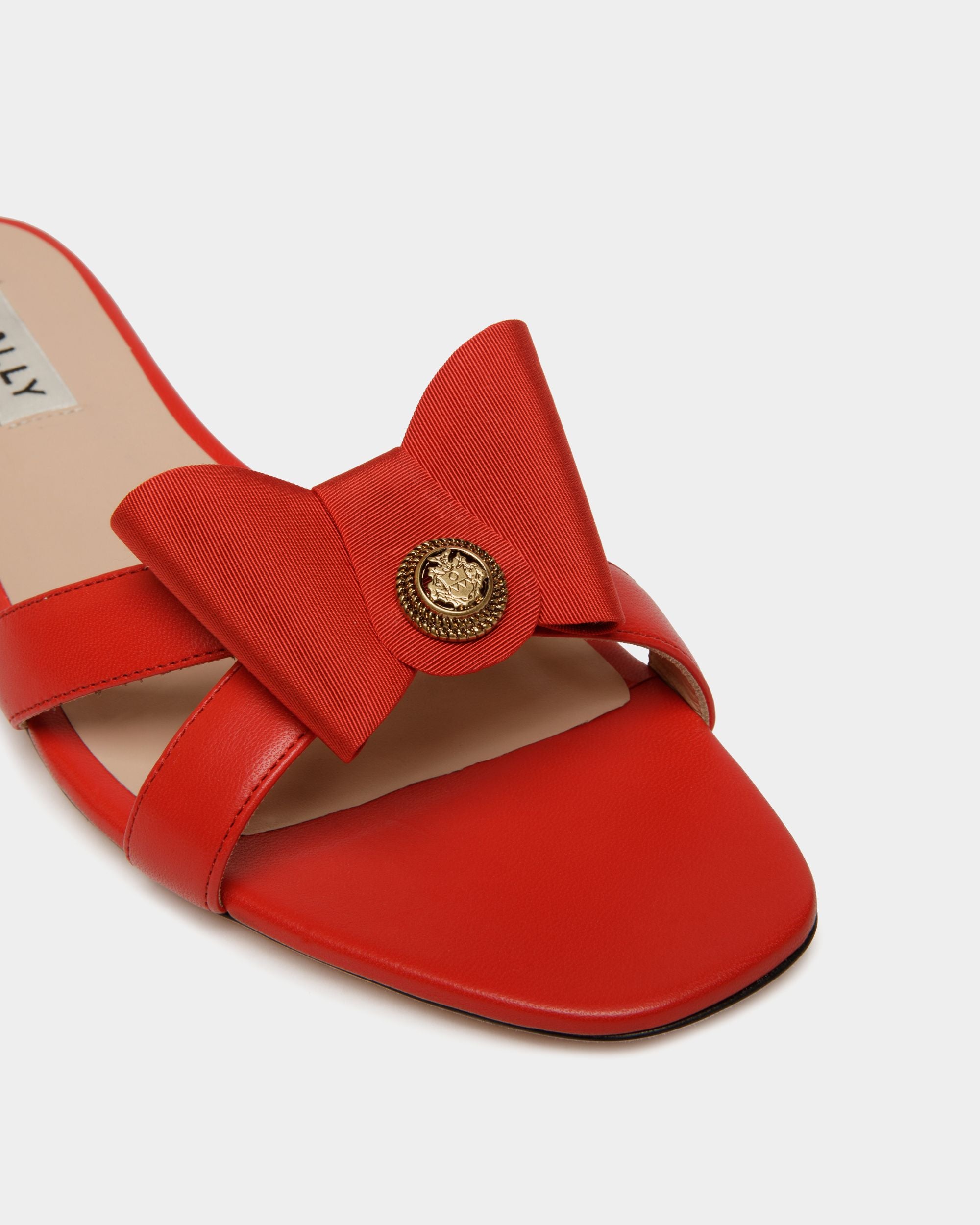 Flache B-Bow Sandalen Aus Leder In Rot - Damen - Bally - 05