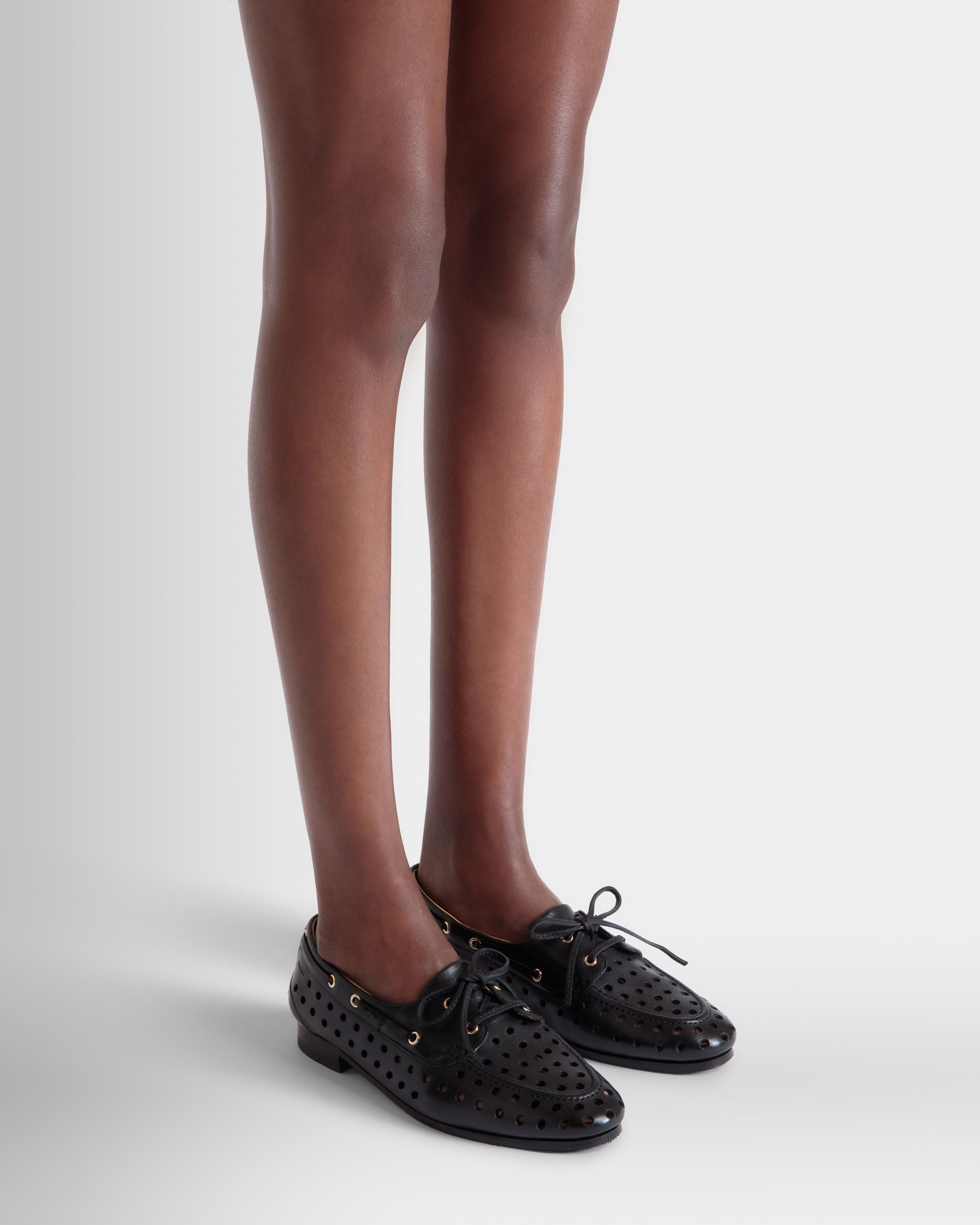 Plume Mokassin Aus Schwarzem Leder - Damen - Bally - 02
