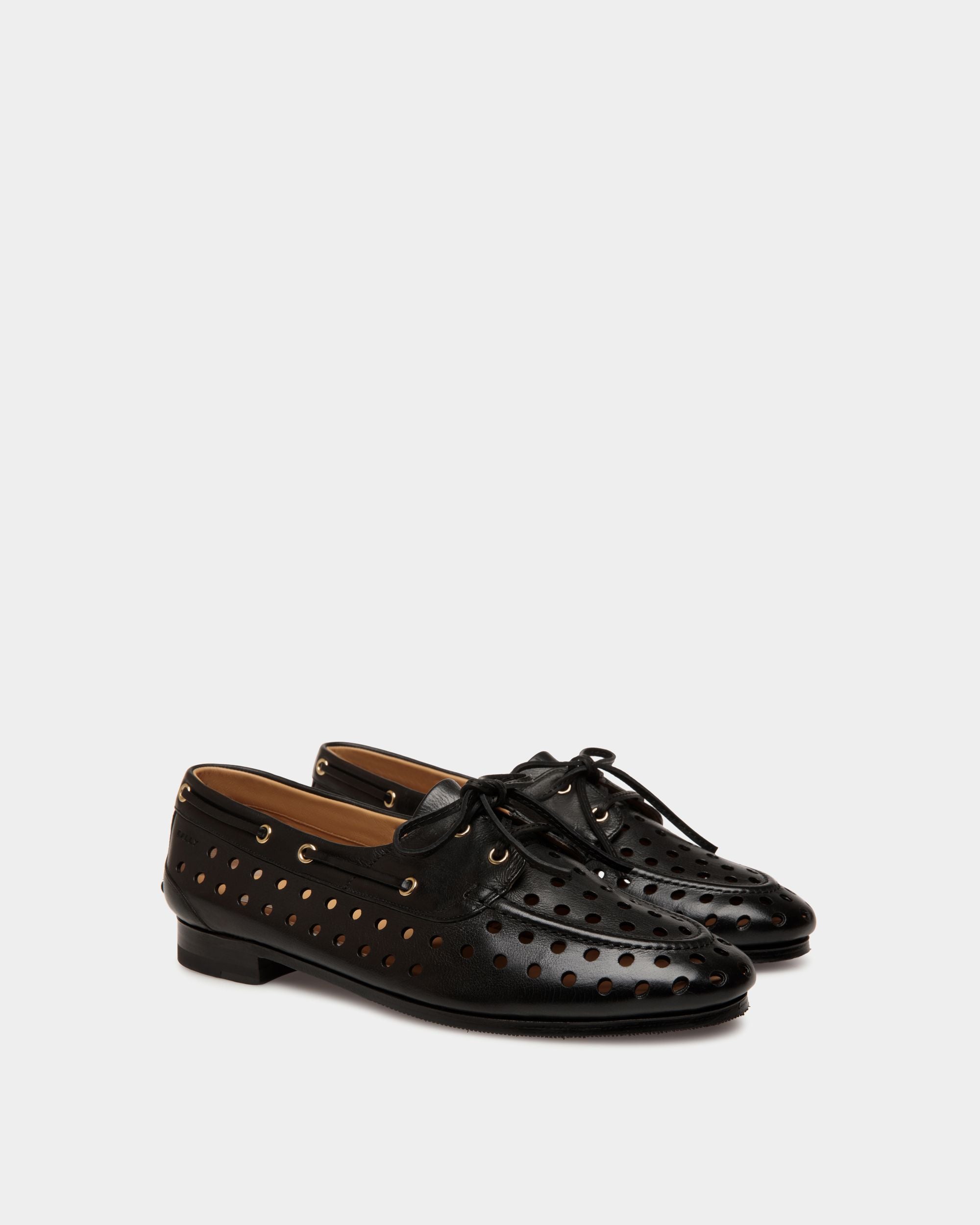Plume Mokassin Aus Schwarzem Leder - Damen - Bally - 03