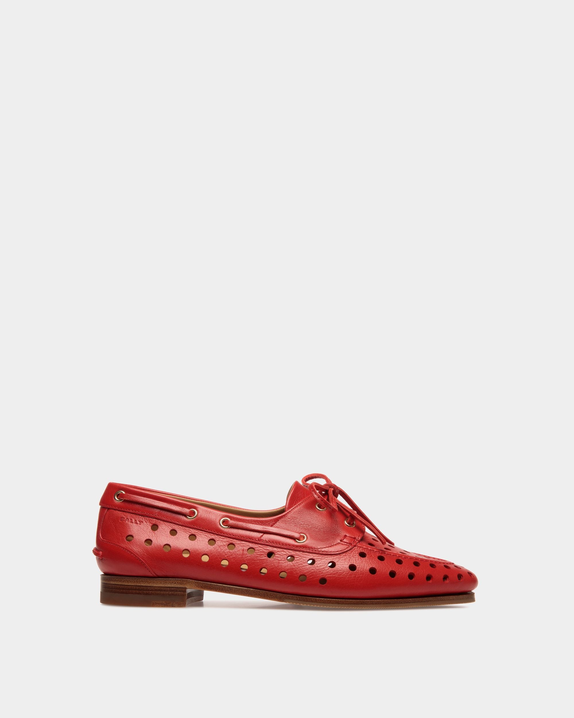Plume Mokassin Aus Rotem Leder - Damen - Bally - 01