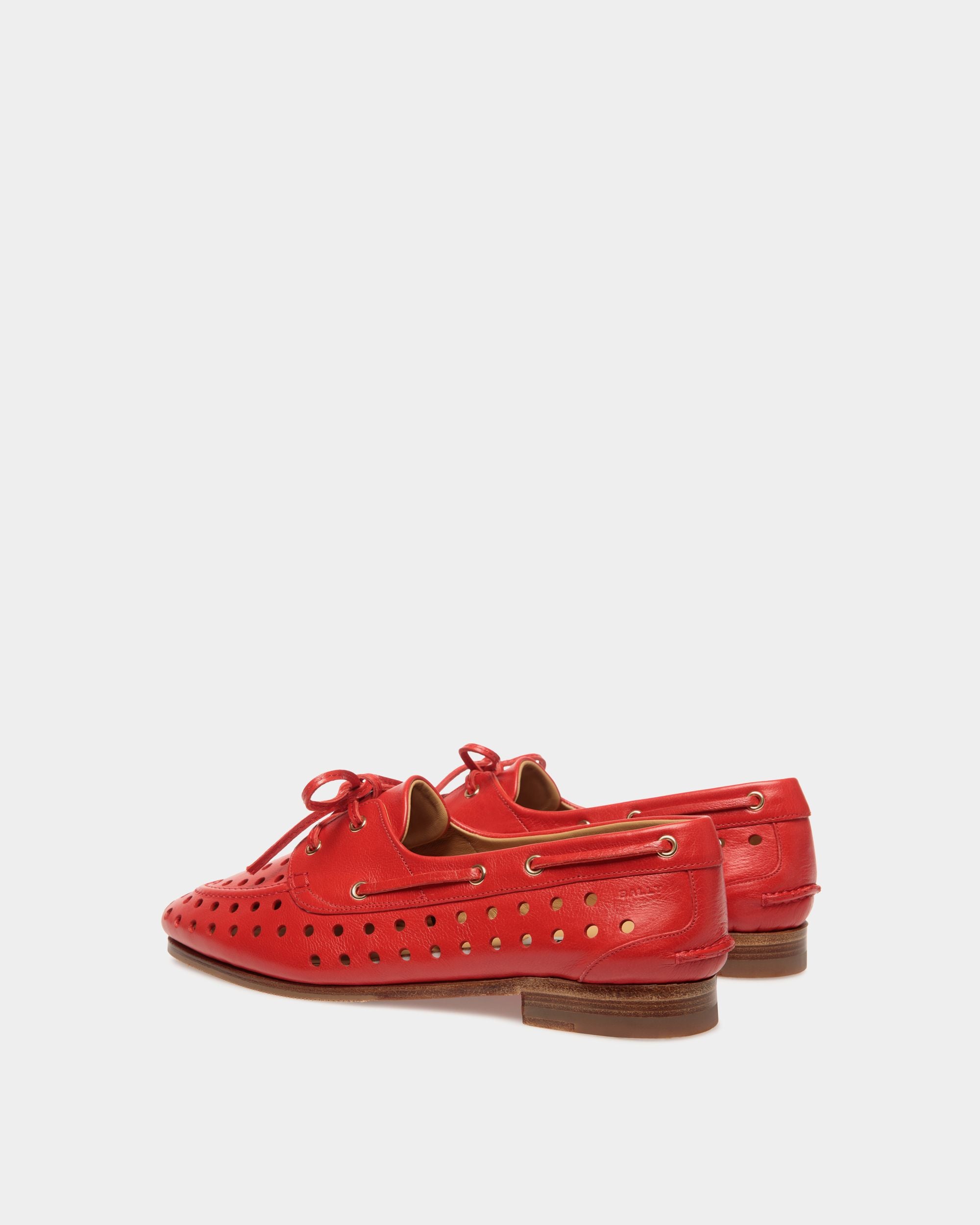 Plume Mokassin Aus Rotem Leder - Damen - Bally - 04